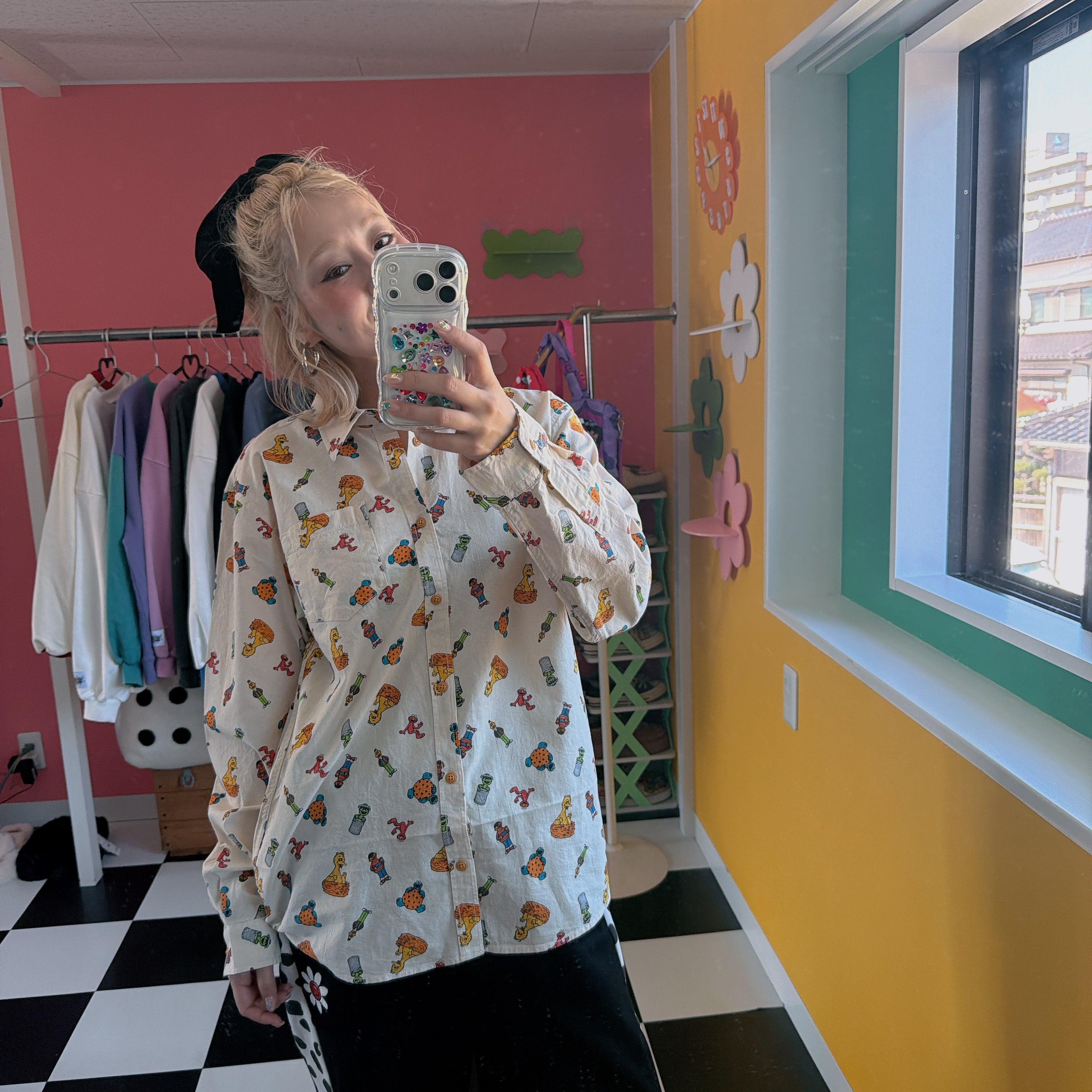 *Pre-order* Sesame Street All-Over Print Shirt (2 Types) - Scheduled to ship in late October