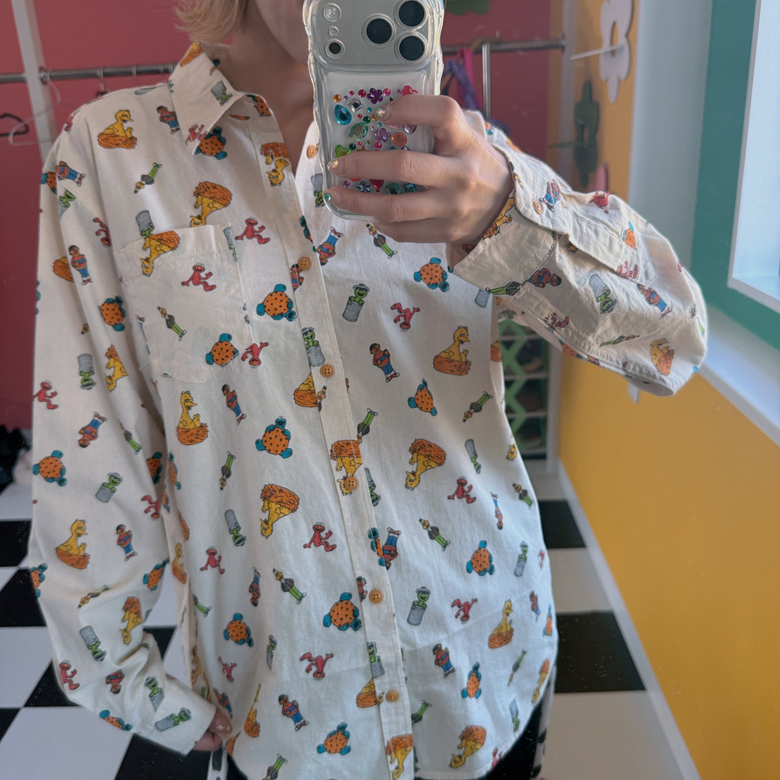 *Pre-order* Sesame Street All-Over Print Shirt (2 Types) - Scheduled to ship in late October