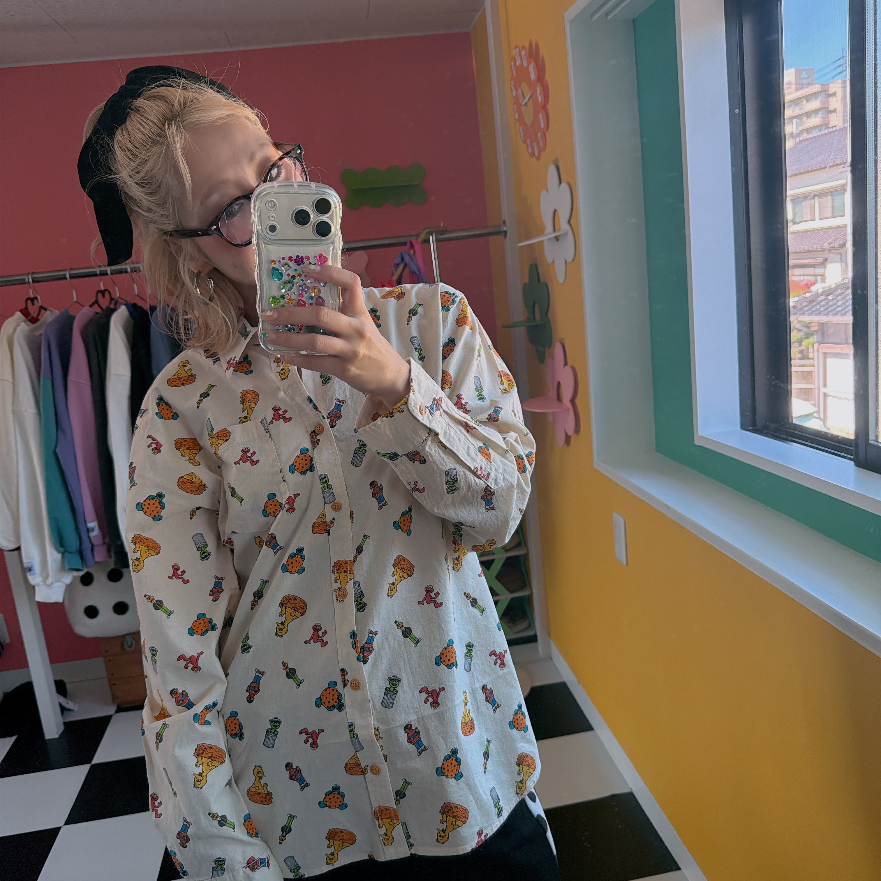 *Pre-order* Sesame Street All-Over Print Shirt (2 Types) - Scheduled to ship in late October