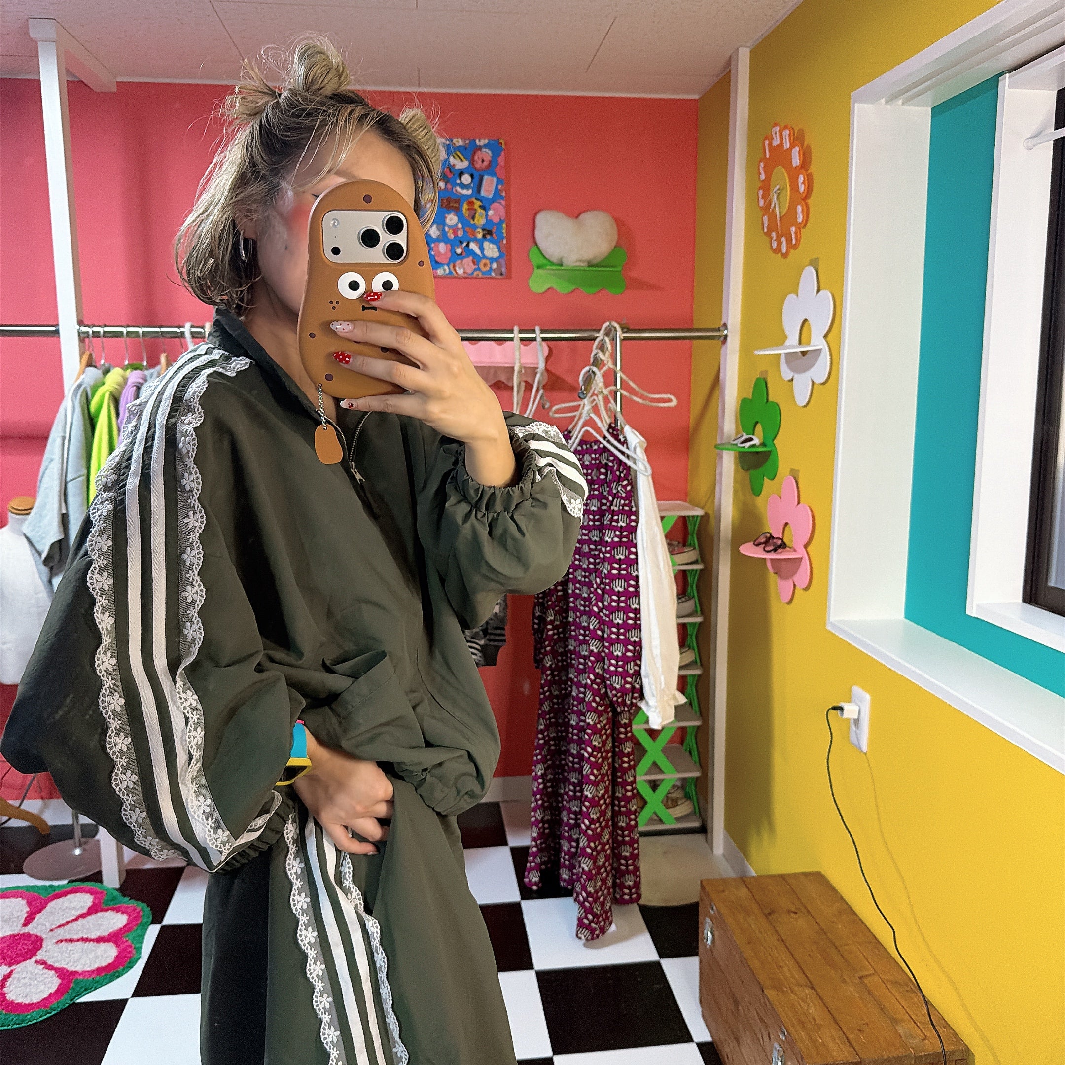 ※予約※2色 セットアップ可 撥水ナイロンレースライントラックスカート 1月下旬～2月上旬出荷予定