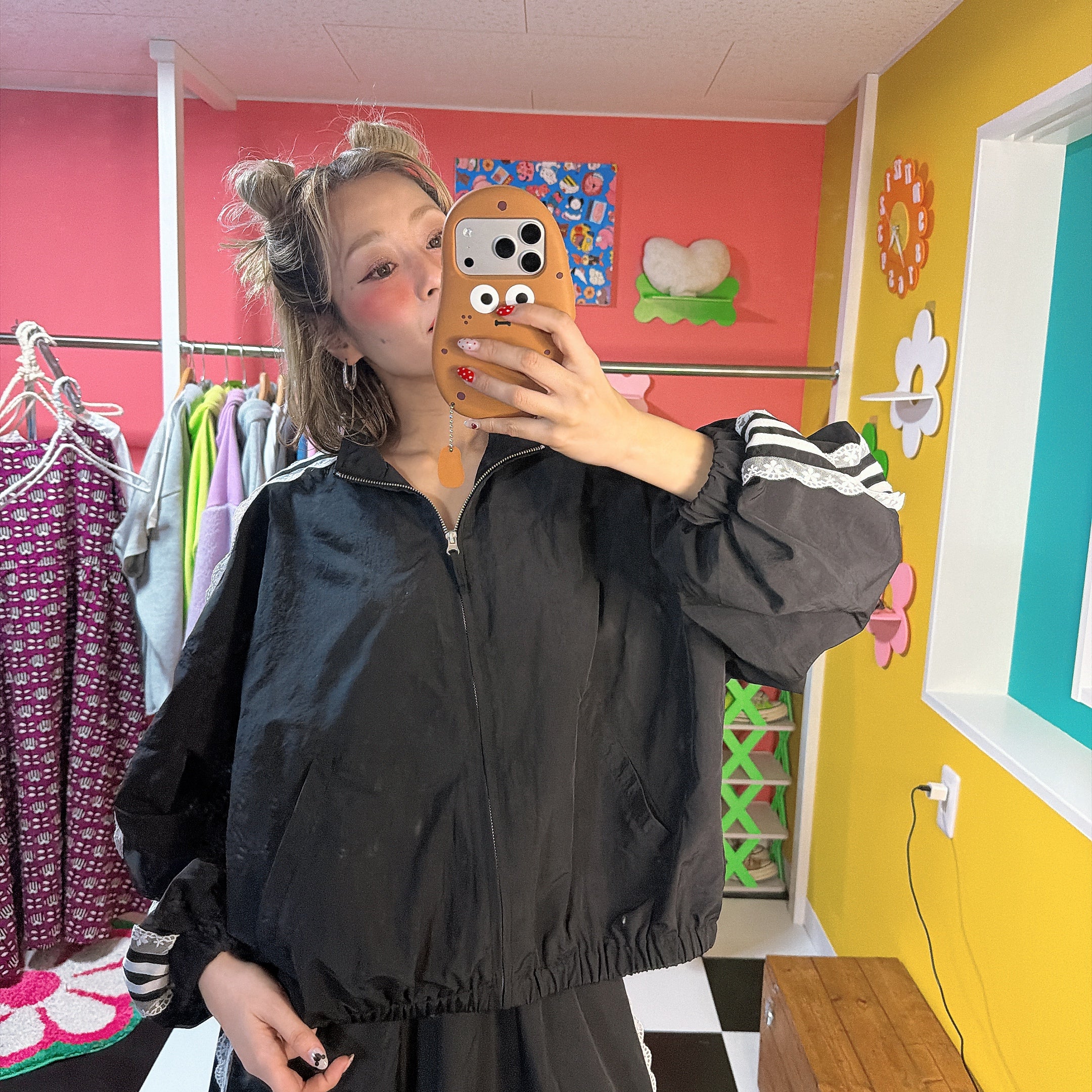 ※予約※2色 セットアップ可 撥水ナイロンレースライントラックジャケット 1月下旬～2月上旬出荷予定