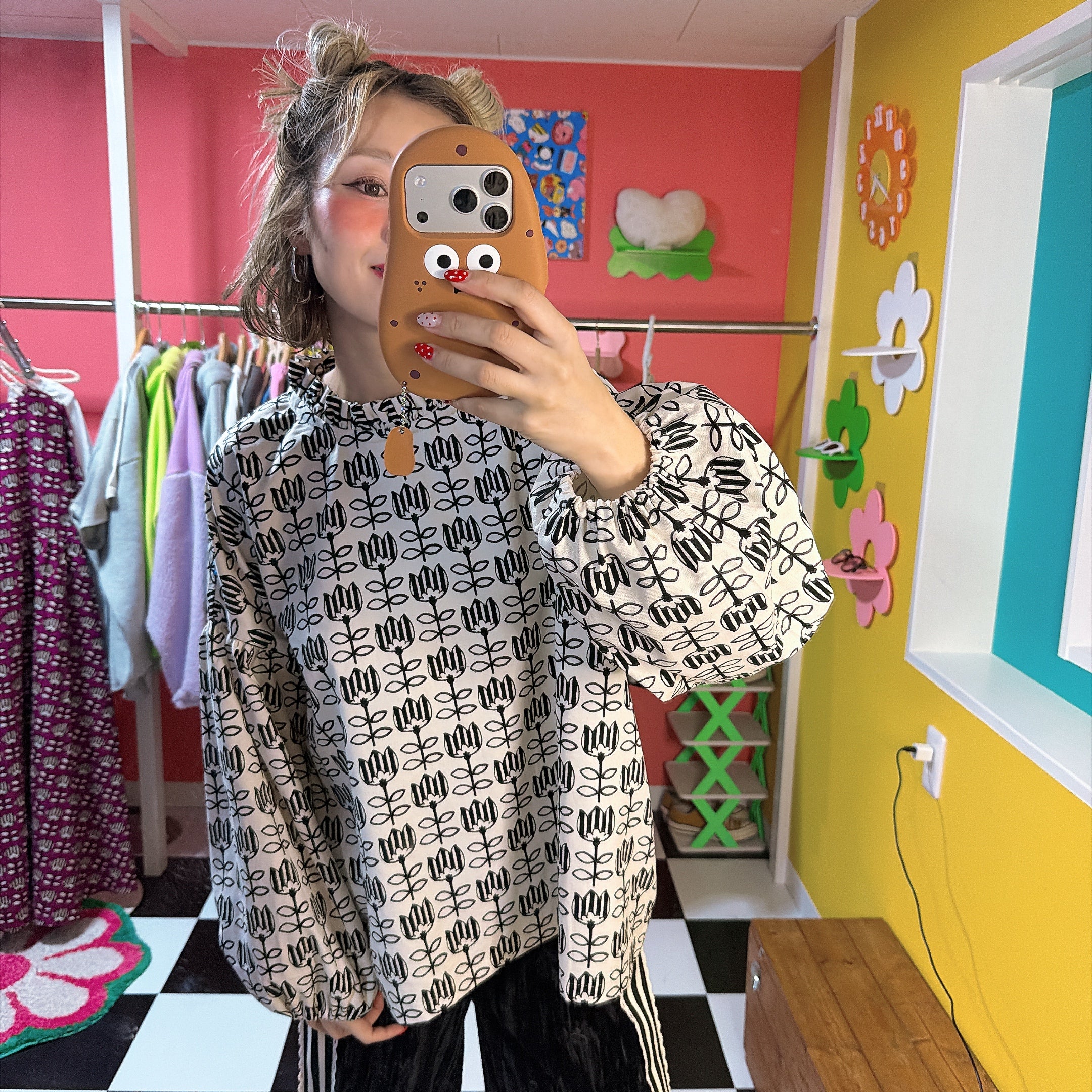 3種類 1点もの即納 ちゃまベベハンドメイド 総柄ワンピース&ブラウス