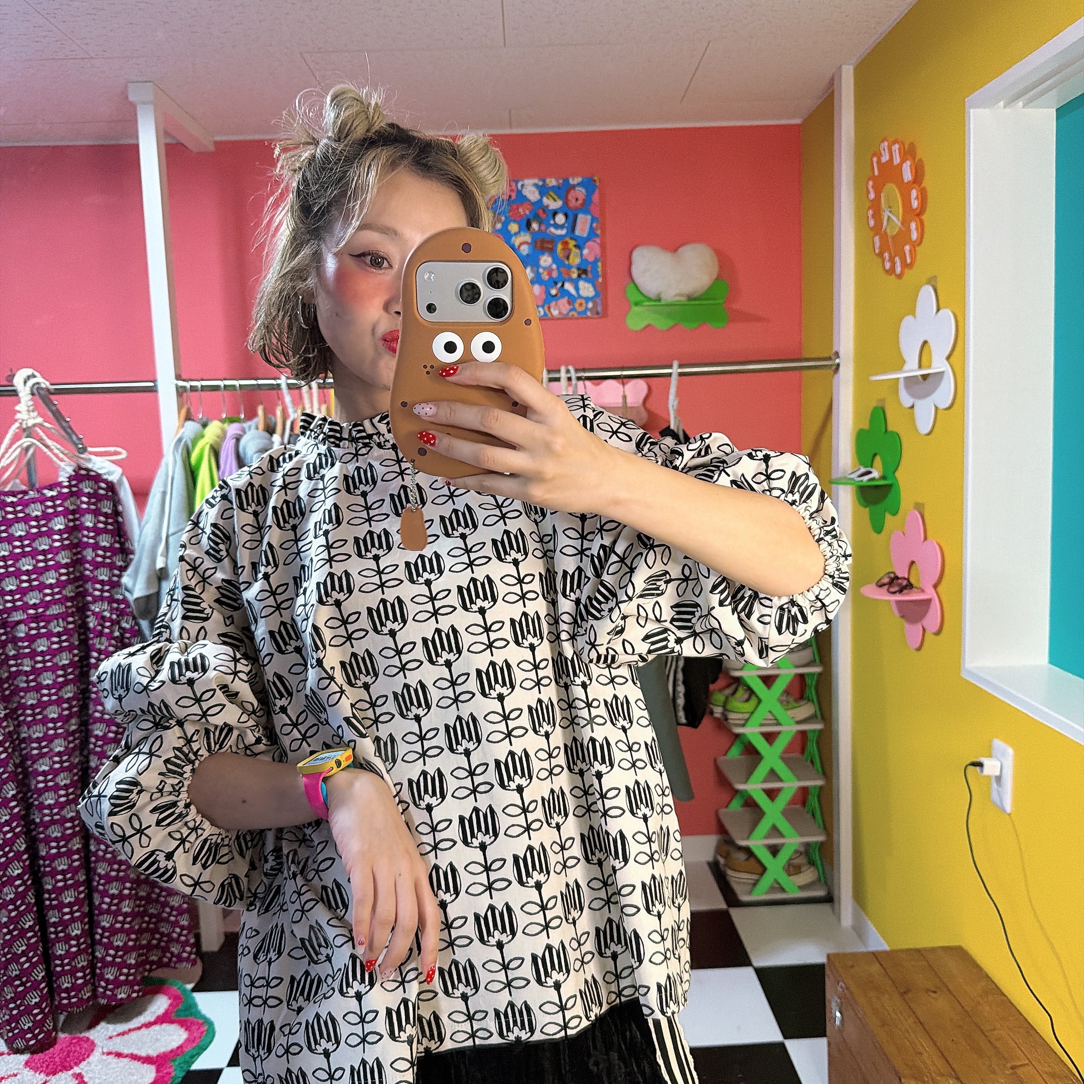 3種類 1点もの即納 ちゃまベベハンドメイド 総柄ワンピース&ブラウス