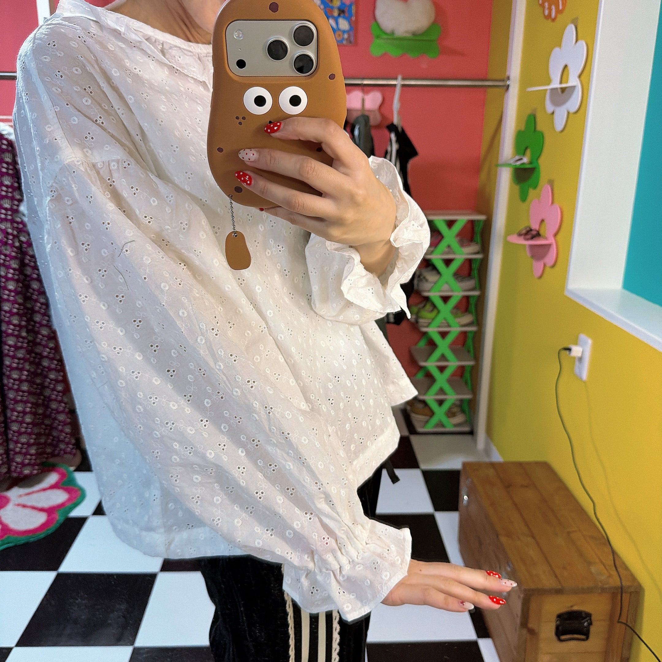 2種類 1点もの即納 ちゃまベベハンドメイド ピエロブラウス