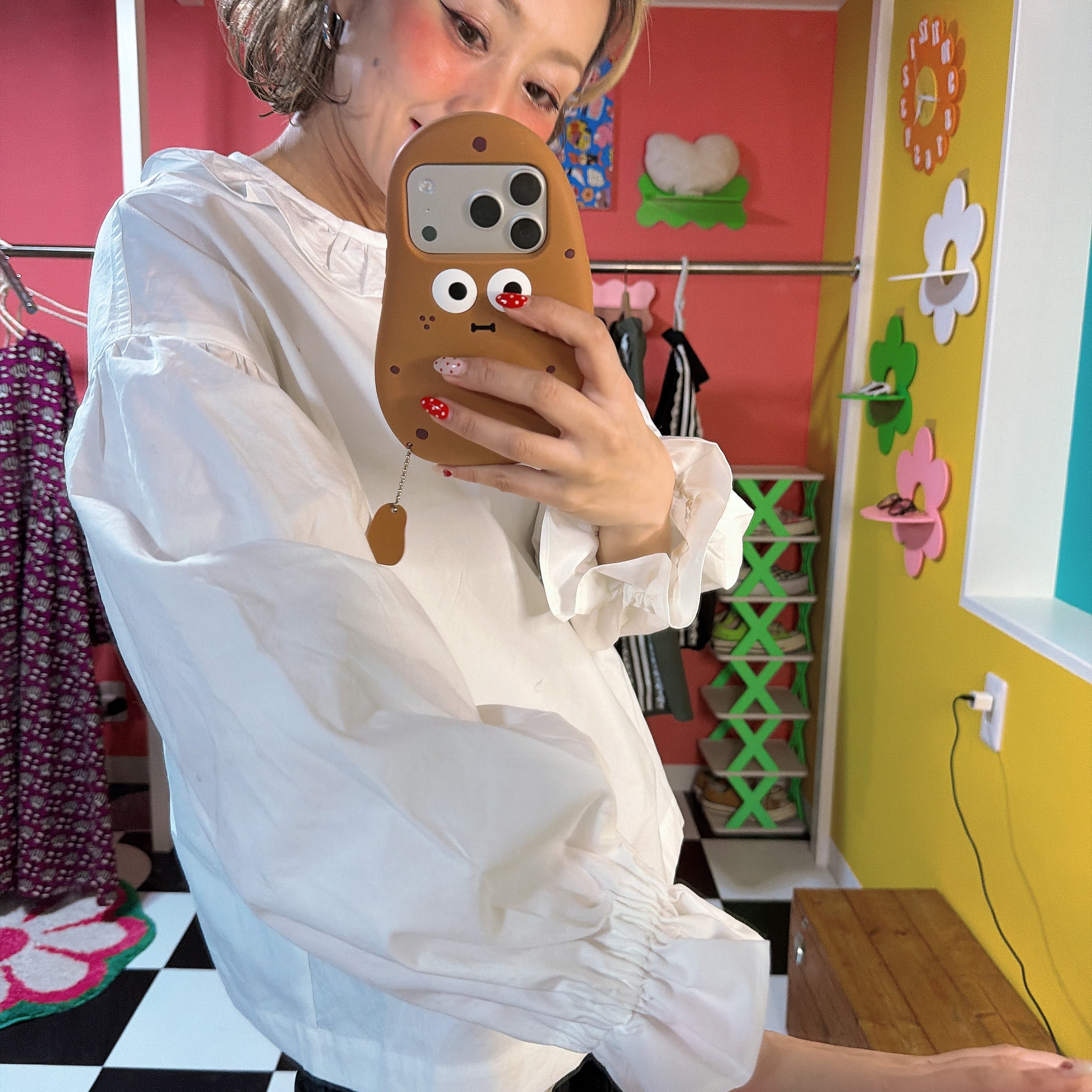 2種類 1点もの即納 ちゃまベベハンドメイド ピエロブラウス