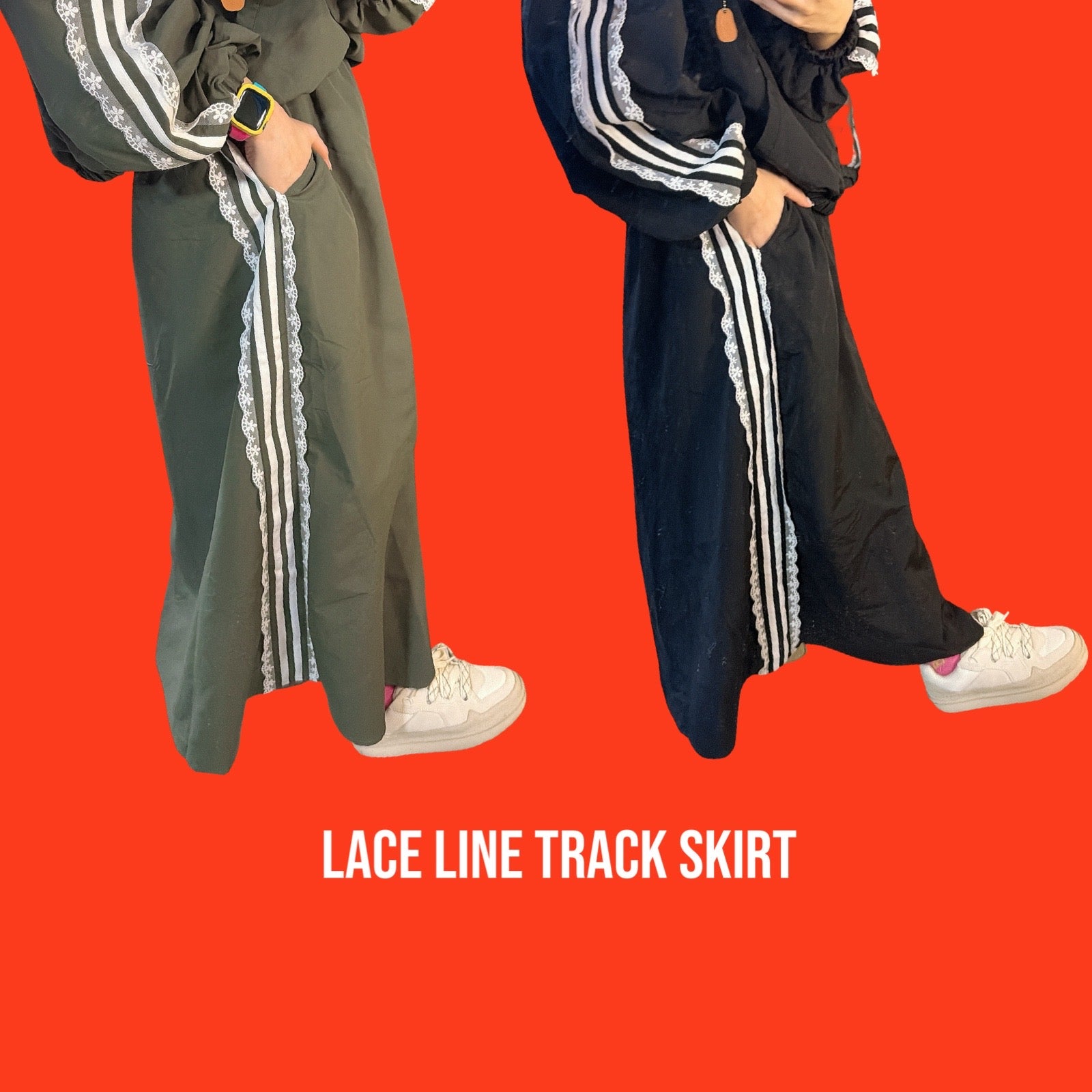 ※予約※2色 セットアップ可 撥水ナイロンレースライントラックスカート 1月下旬～2月上旬出荷予定