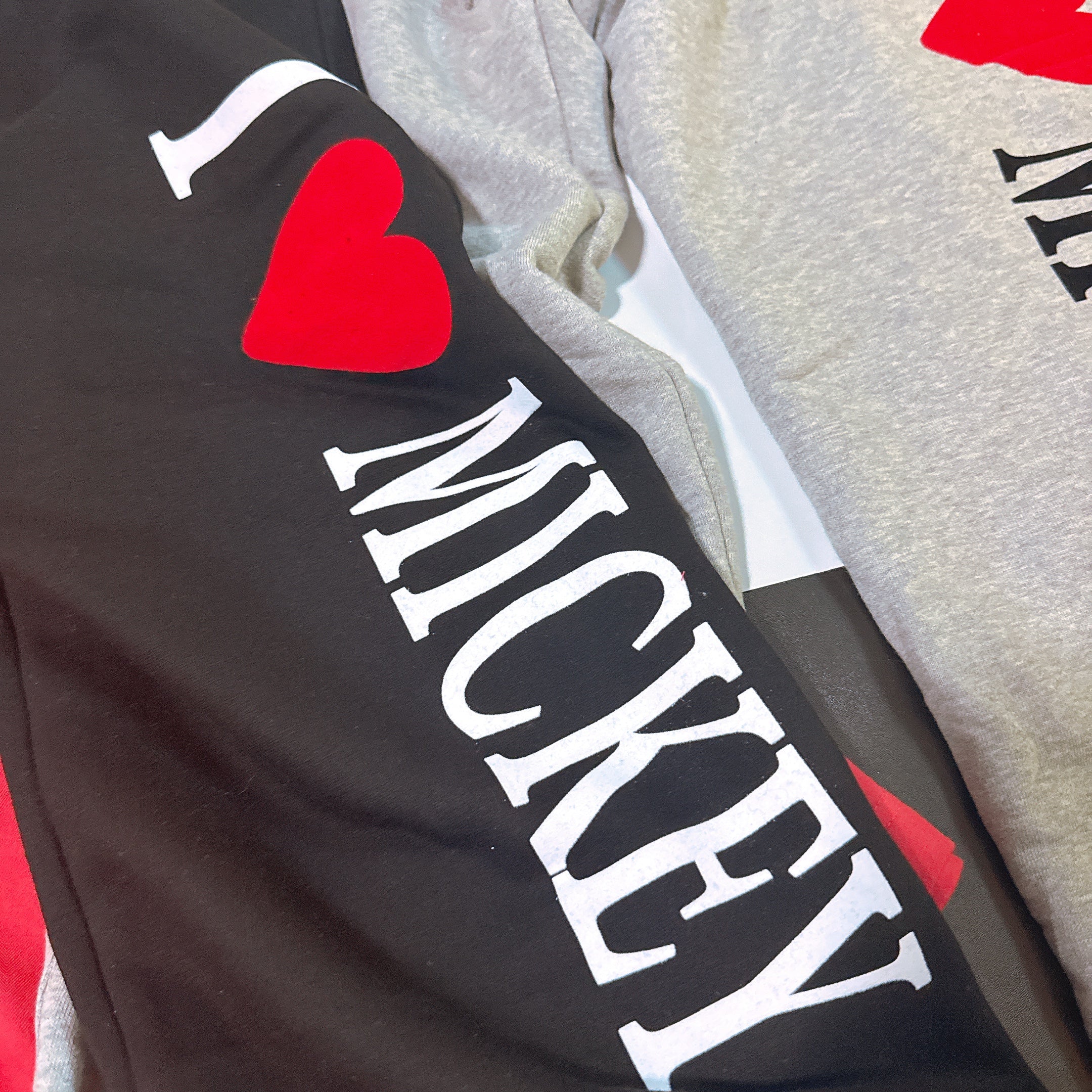 ※予約※ 2色 I♡MICKEYスウェットパンツ 10月下旬ごろのお届け予定