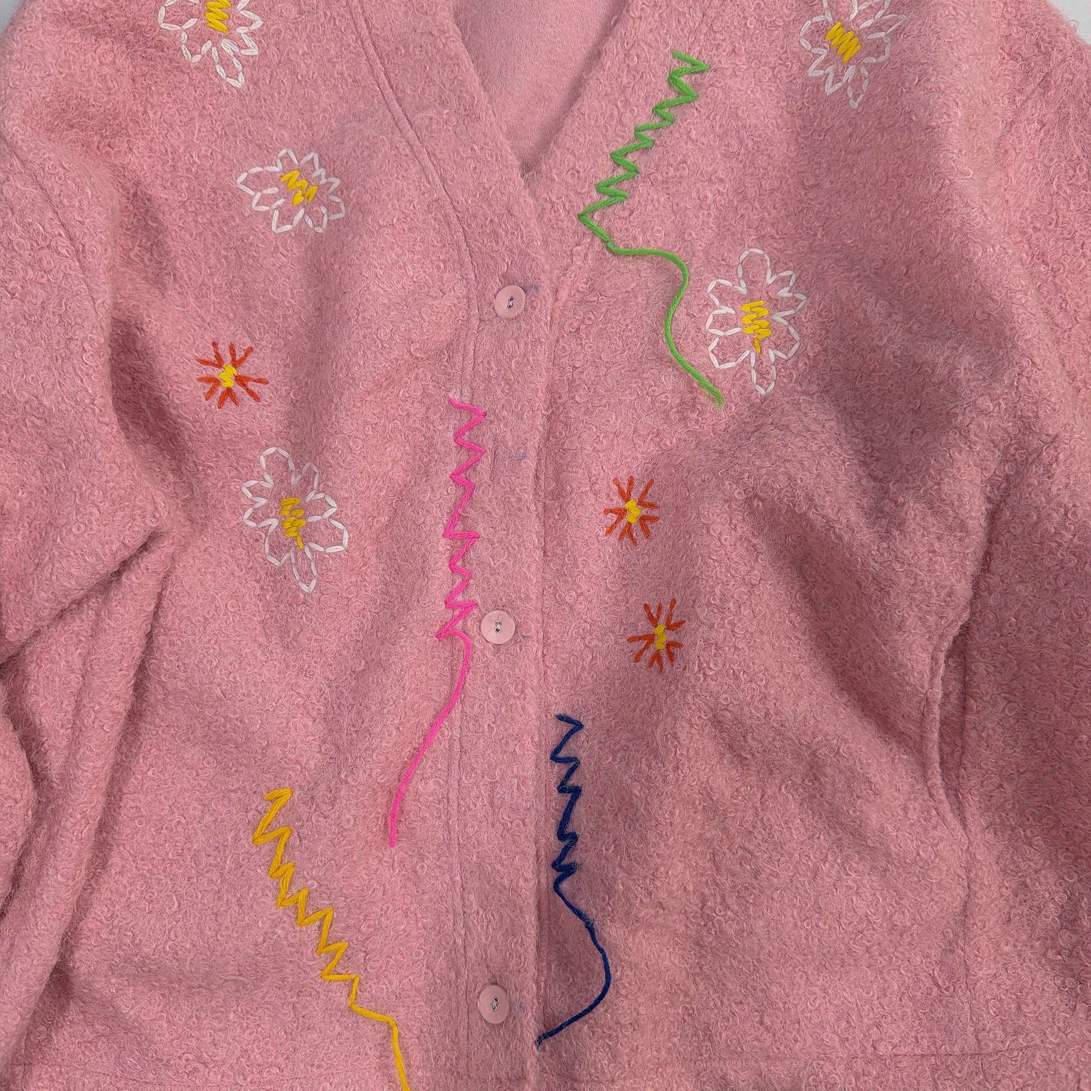 ※上限あり予約※4色 フラワー刺繍カーディガン 2月下旬ごろの出荷予定