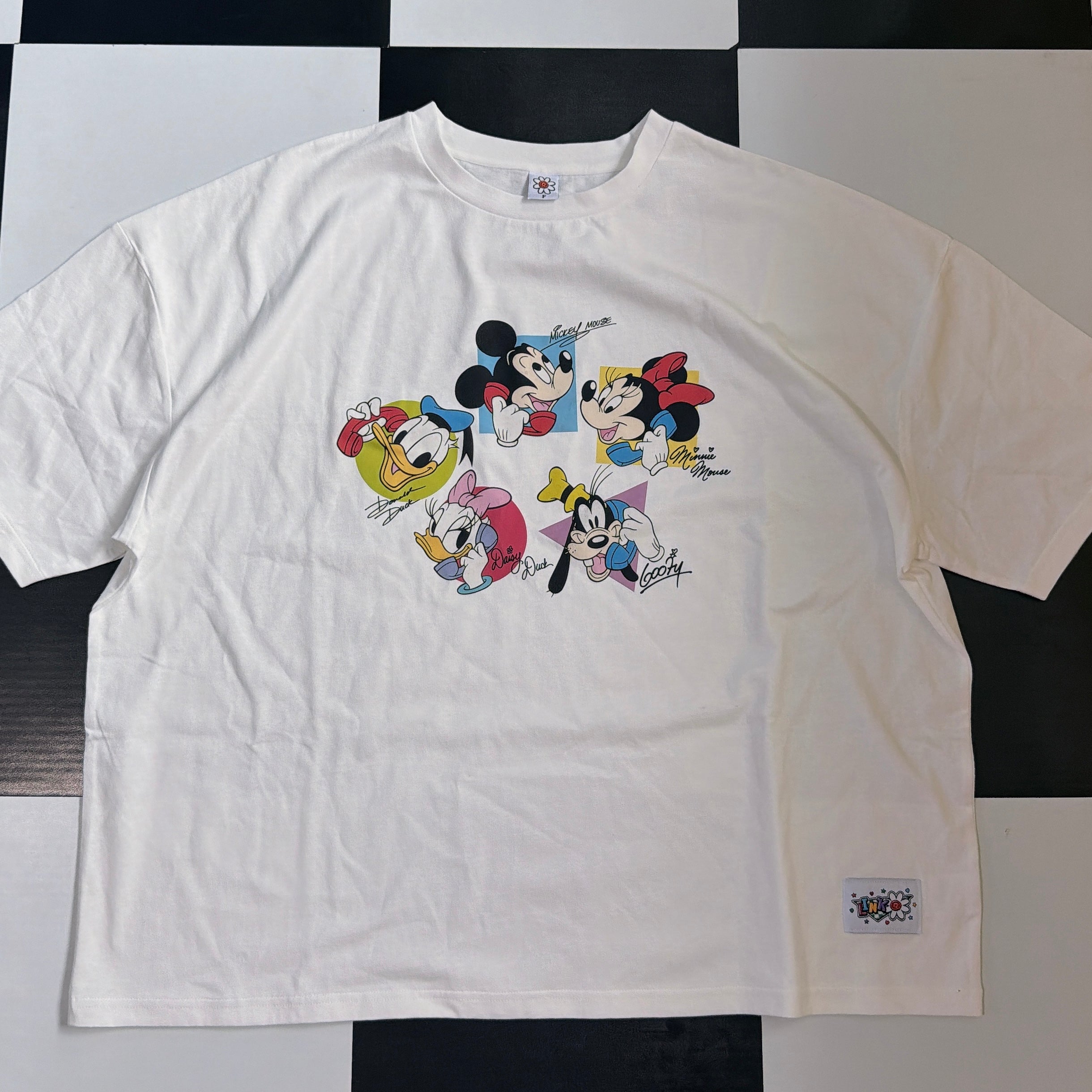 ※予約※2色  LINK@オリジナル ミッキー＆フレンズ テレフォンレトロTEE 9月中の出荷予定