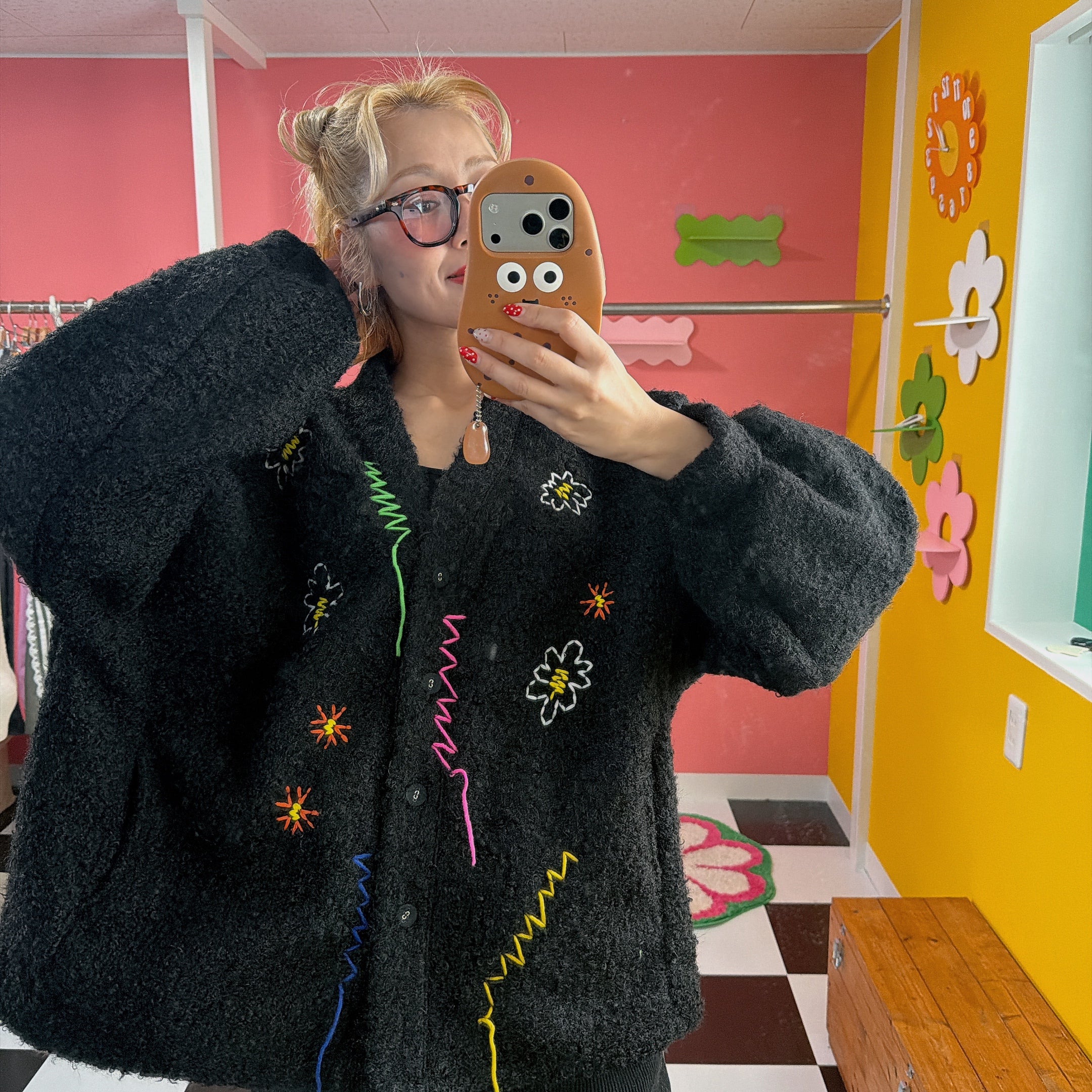 ※上限あり予約※4色 フラワー刺繍カーディガン 2月下旬ごろの出荷予定