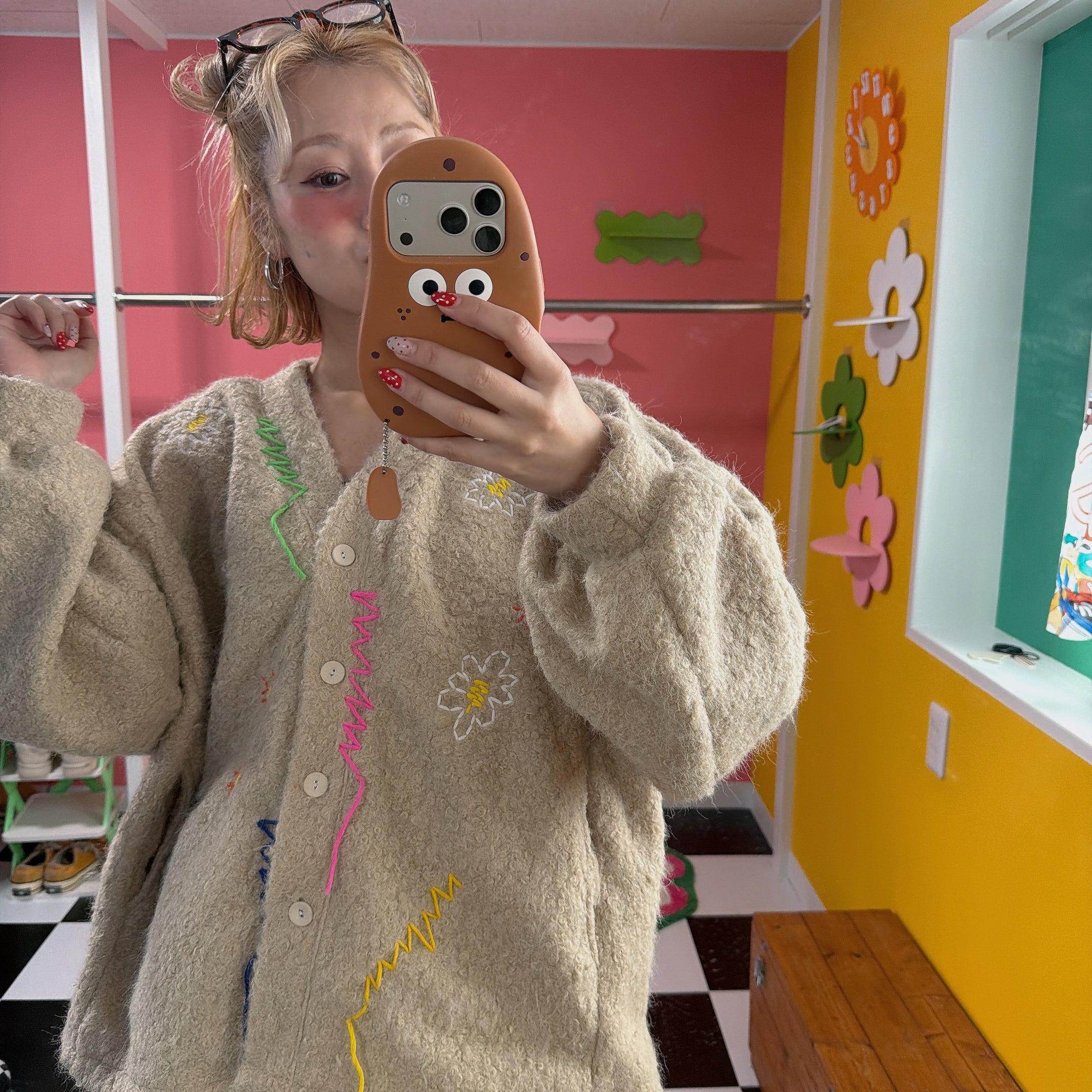 上限あり予約※4色 フラワー刺繍カーディガン 2月下旬ごろの出荷予定