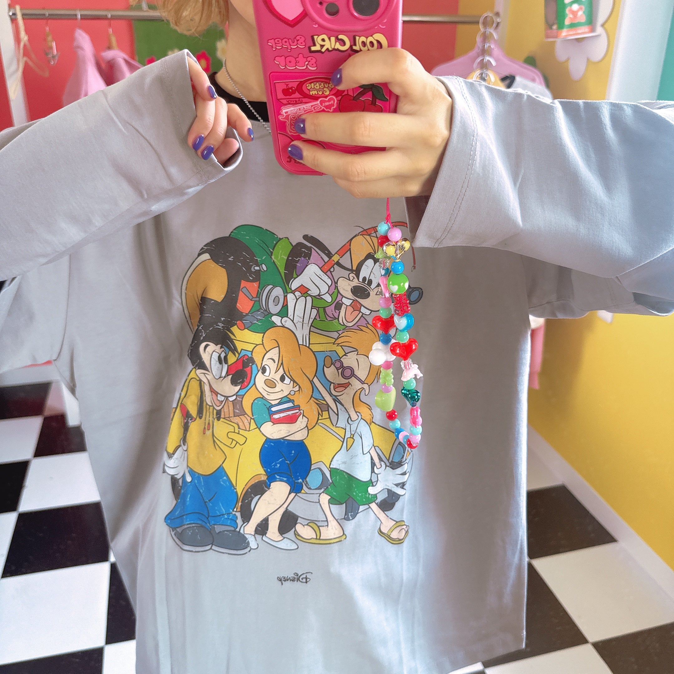 ※予約※2色 グーフィームービー♡レイヤード風ロンTEE 10月中の出荷予定