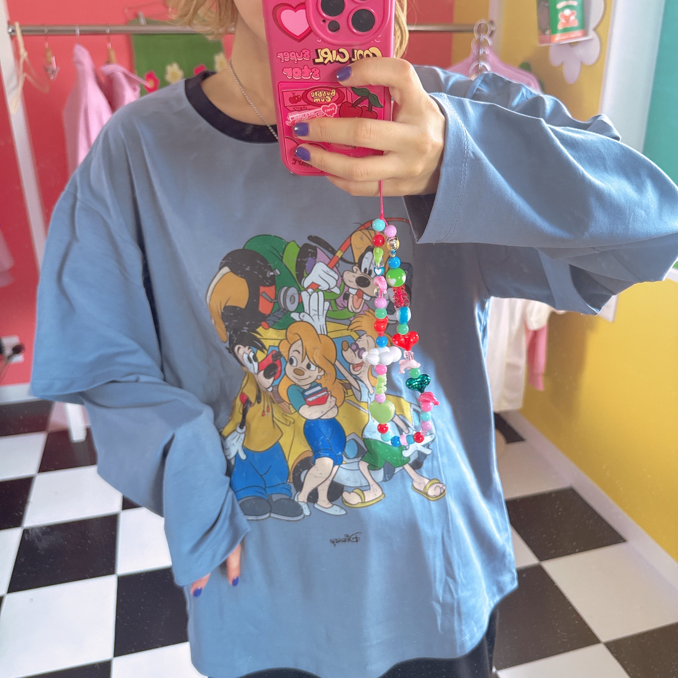 ※予約※2色 グーフィームービー♡レイヤード風ロンTEE 10月中の出荷予定