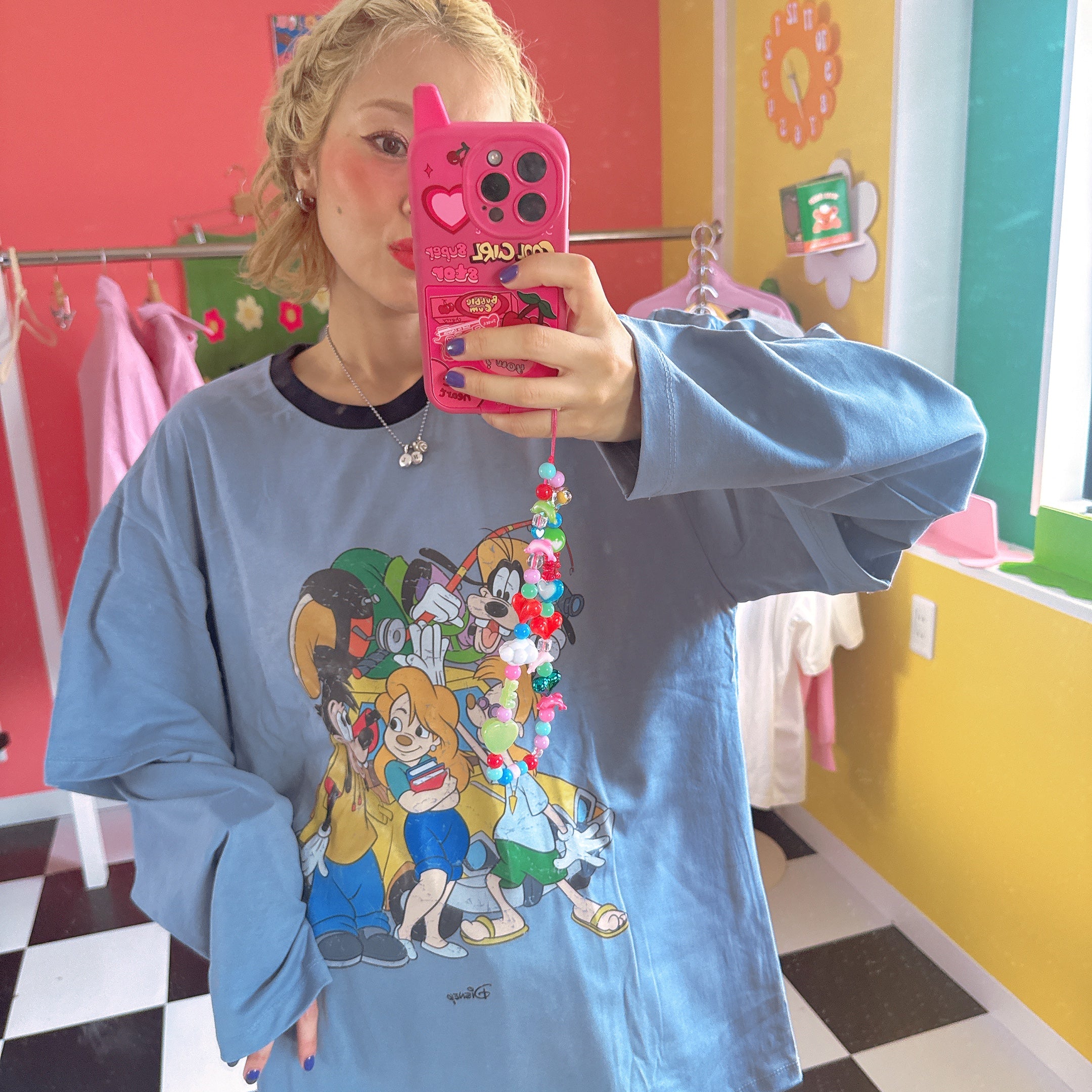 ※予約※2色 グーフィームービー♡レイヤード風ロンTEE 10月中の出荷予定