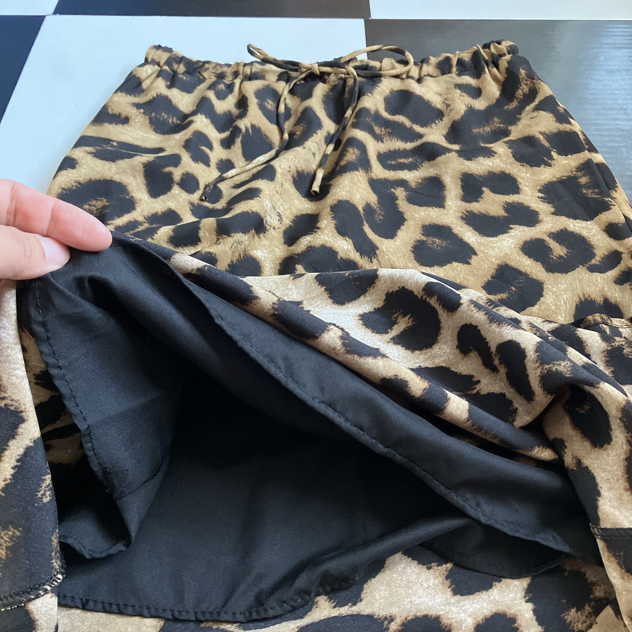 *Reservations* Leopard Satin Narrow Skirt - Scheduled for shipment in August