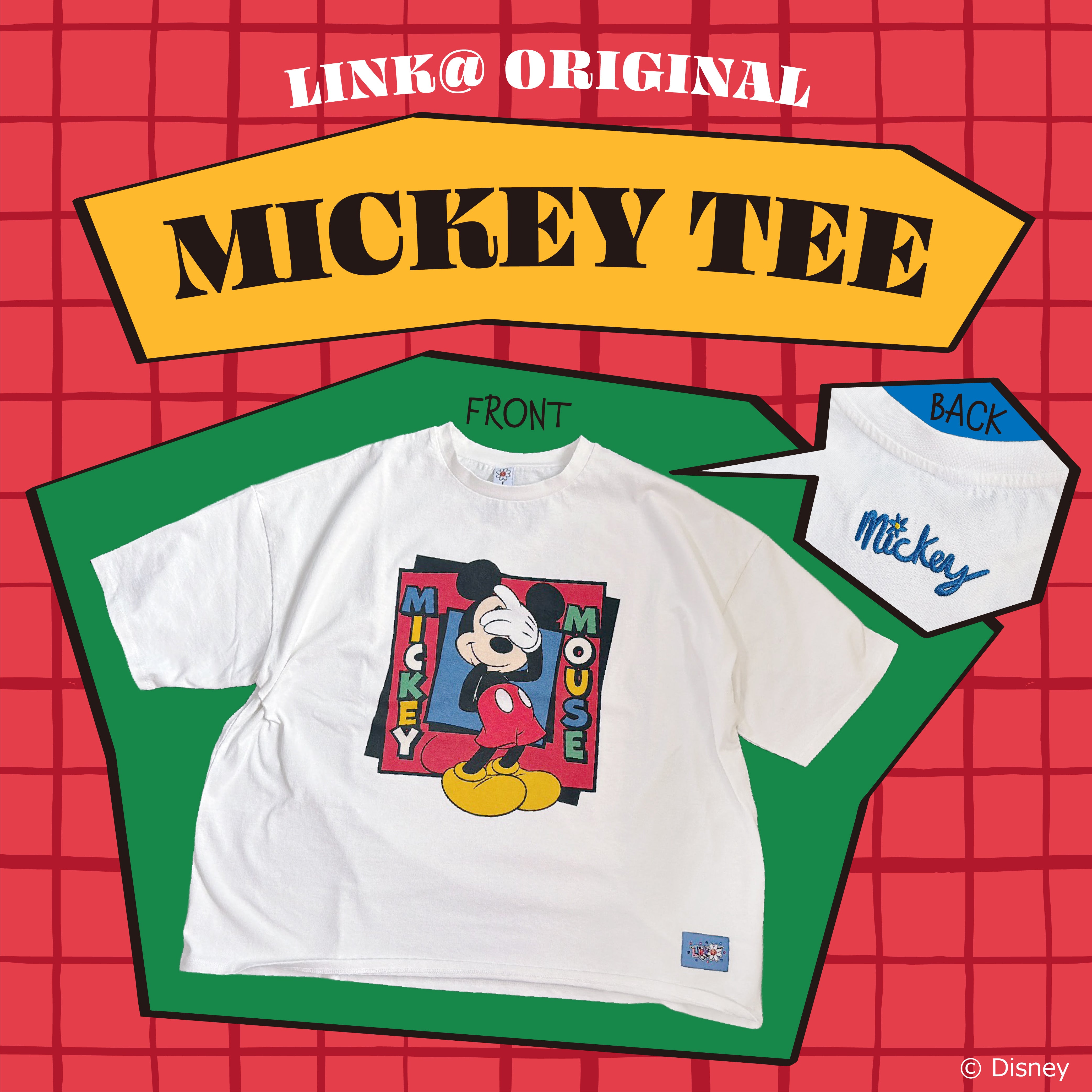 予備在庫のみ再販※LINK@オリジナルミッキーTシャツ 6月中の出荷予定