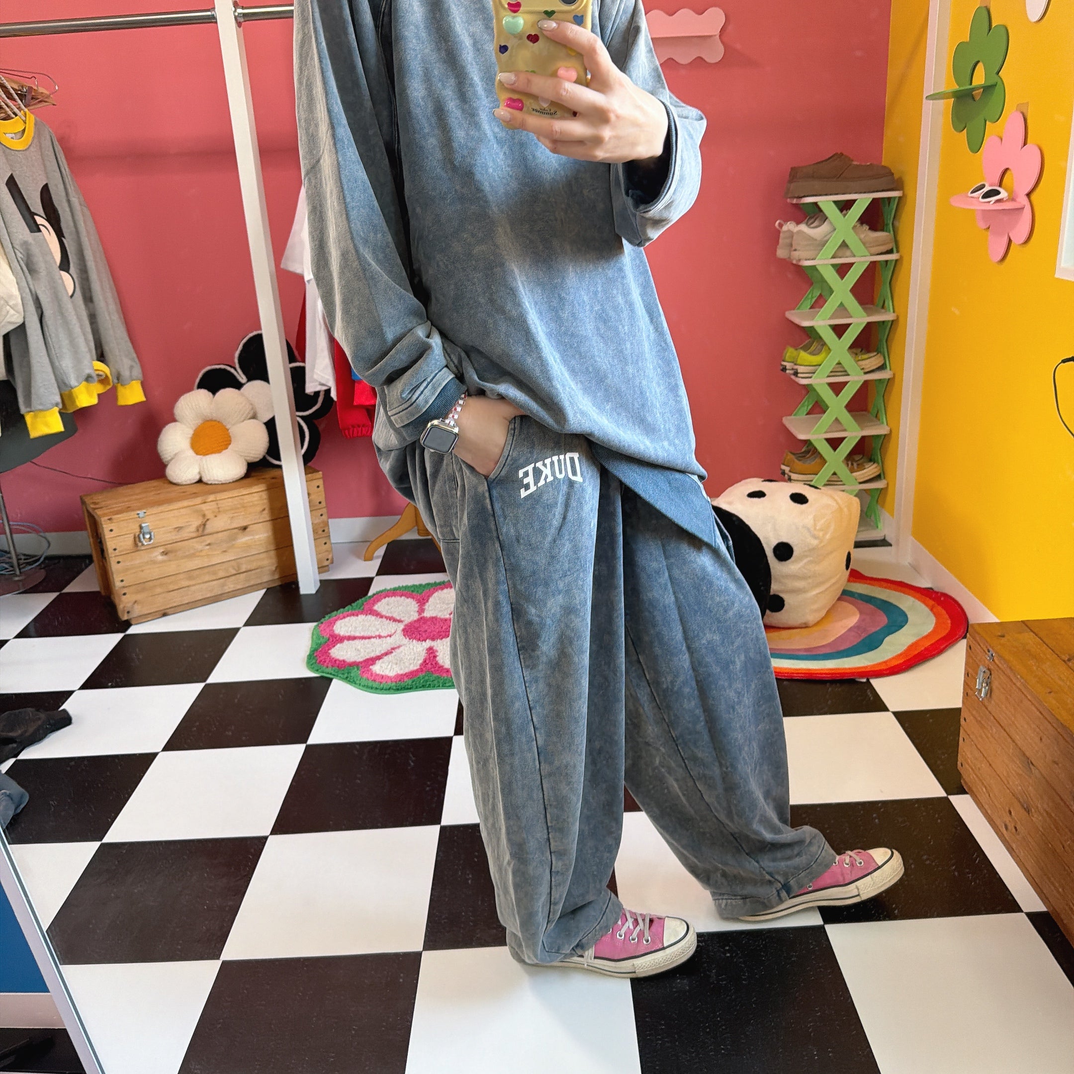 ※上限あり予約※2色 セットアップ可 DUKEケミカル加工 ライトスウェットパンツ 3月上旬出荷予定