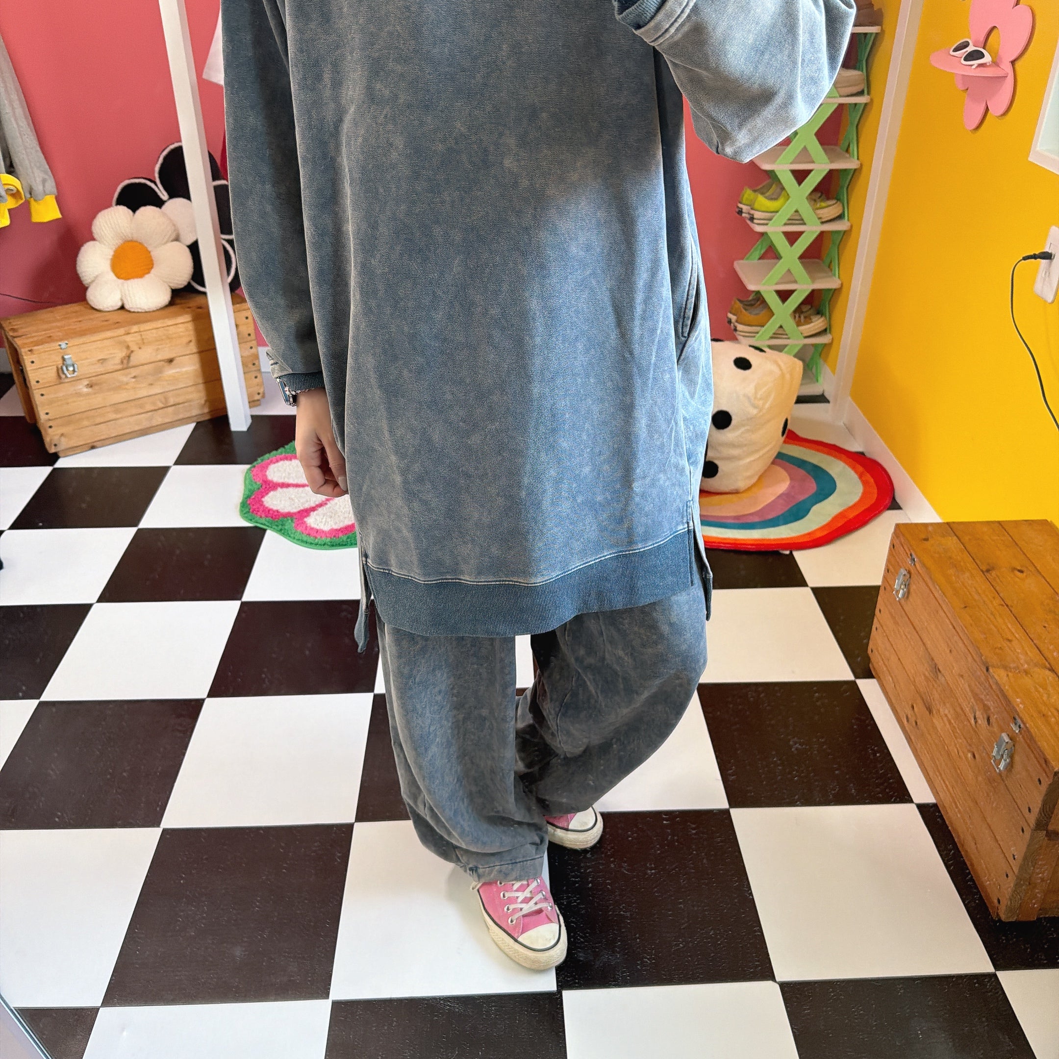 ※上限あり予約※2色 セットアップ可 ケミカル加工 ライトスウェットチュニック  3月上旬出荷予定