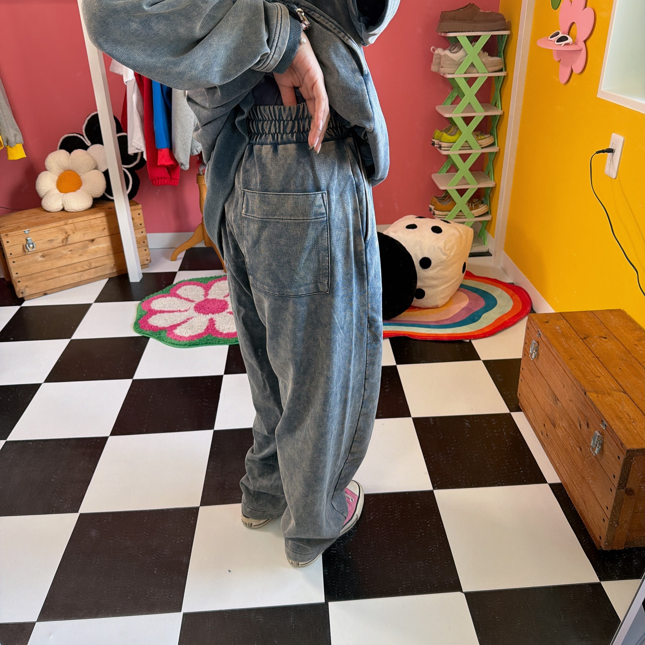 ※上限あり予約※2色 セットアップ可 DUKEケミカル加工 ライトスウェットパンツ 3月上旬出荷予定