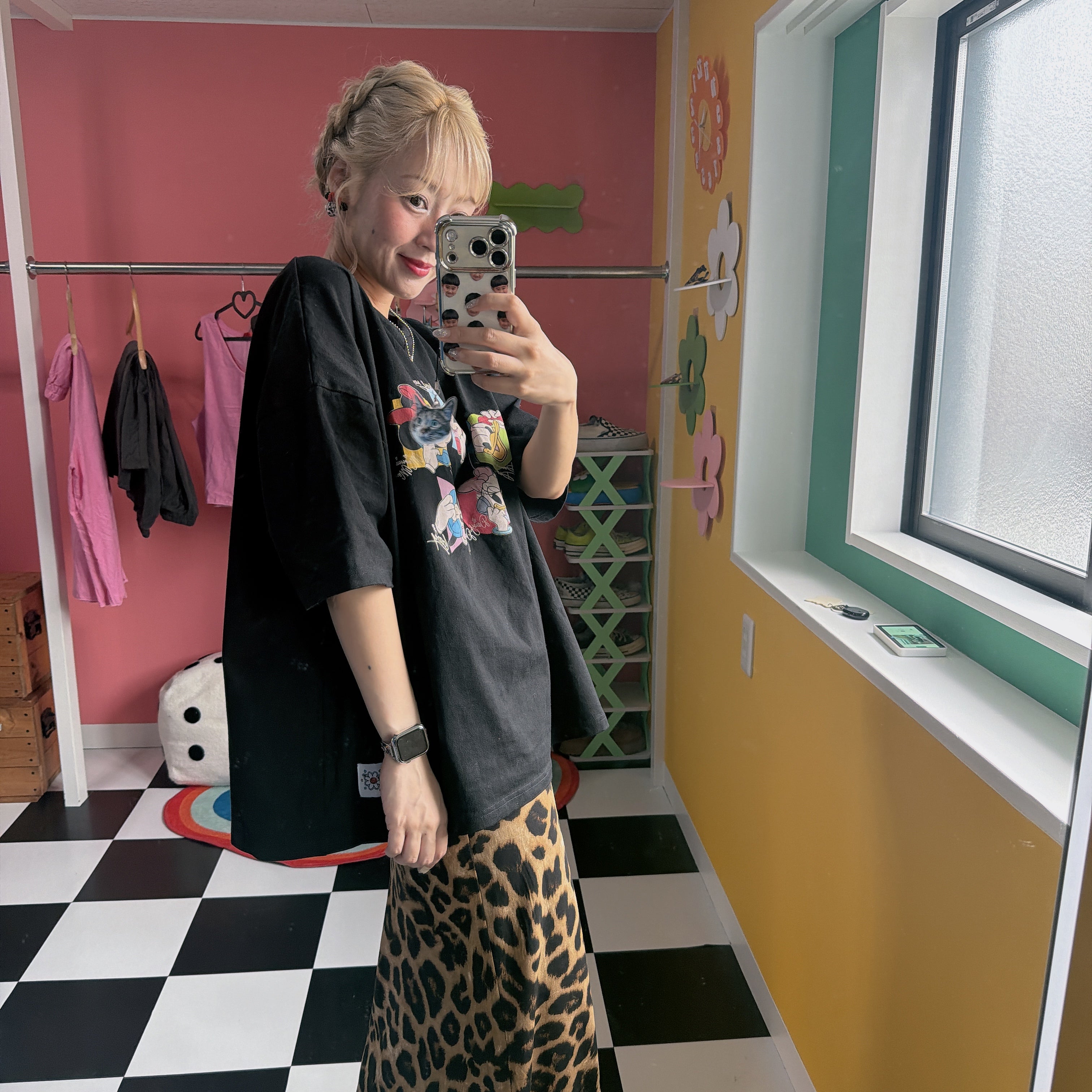 *Reservations* Leopard Satin Narrow Skirt - Scheduled for shipment in August