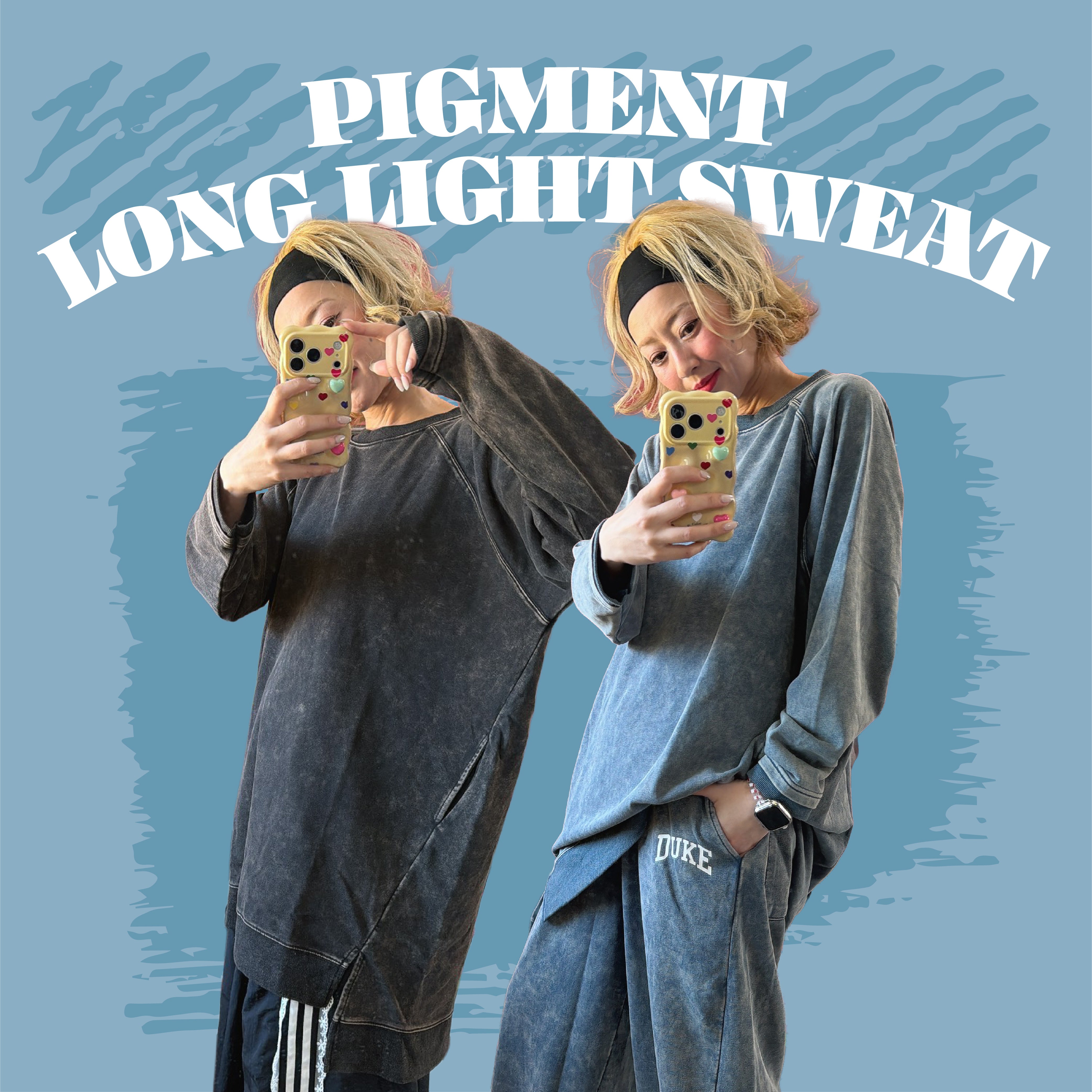 ※上限あり予約※2色 セットアップ可 ケミカル加工 ライトスウェットチュニック  3月上旬出荷予定