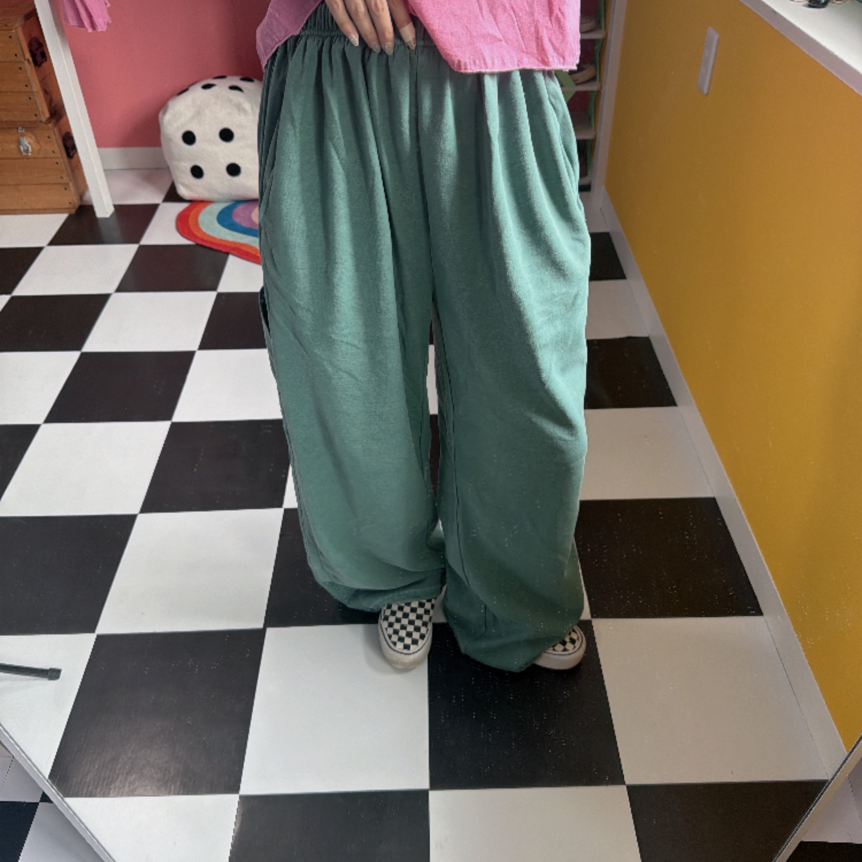 *Reservation* Sideline Pigment Green Wide Pants - Scheduled for shipment in August