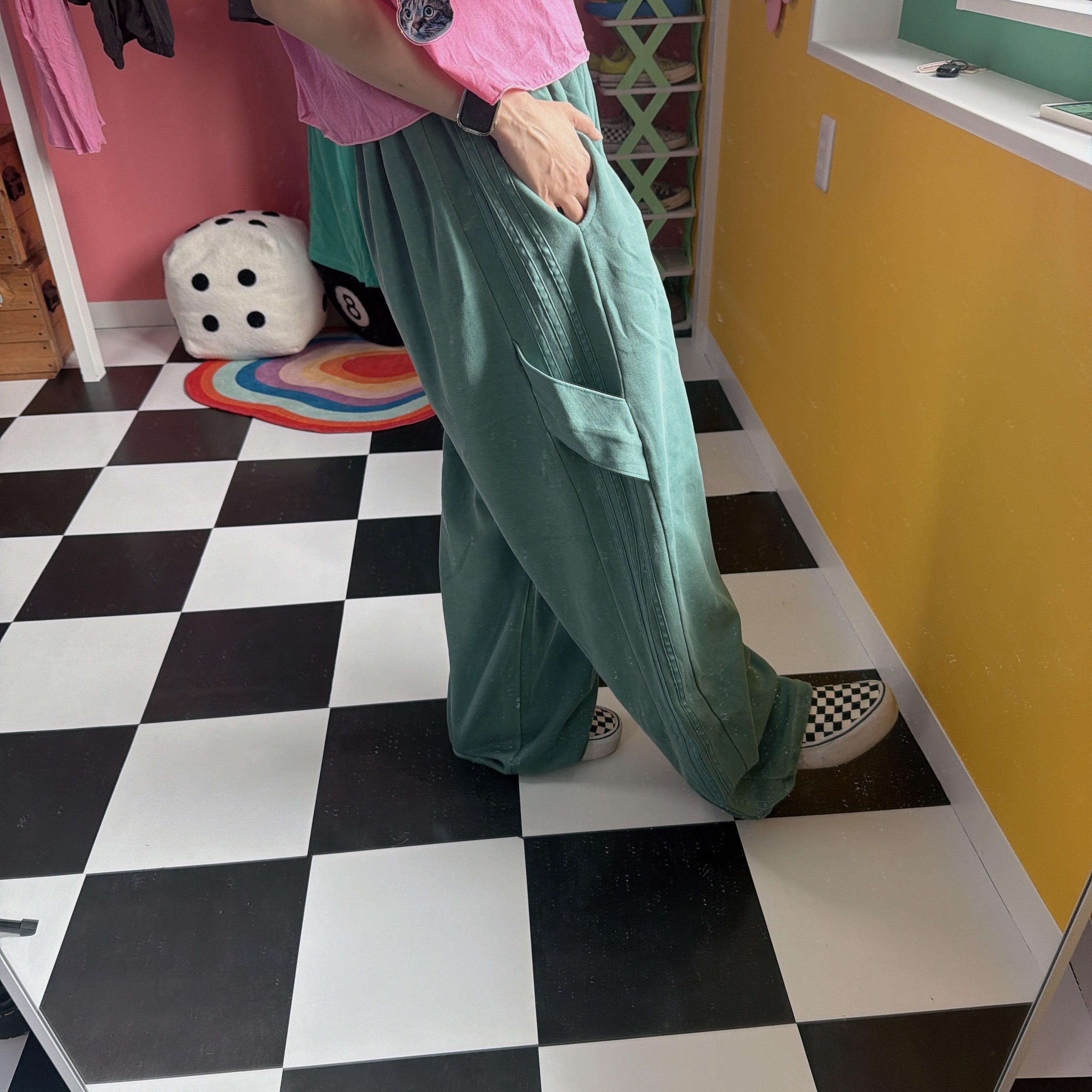 *Reservation* Sideline Pigment Green Wide Pants - Scheduled for shipment in August