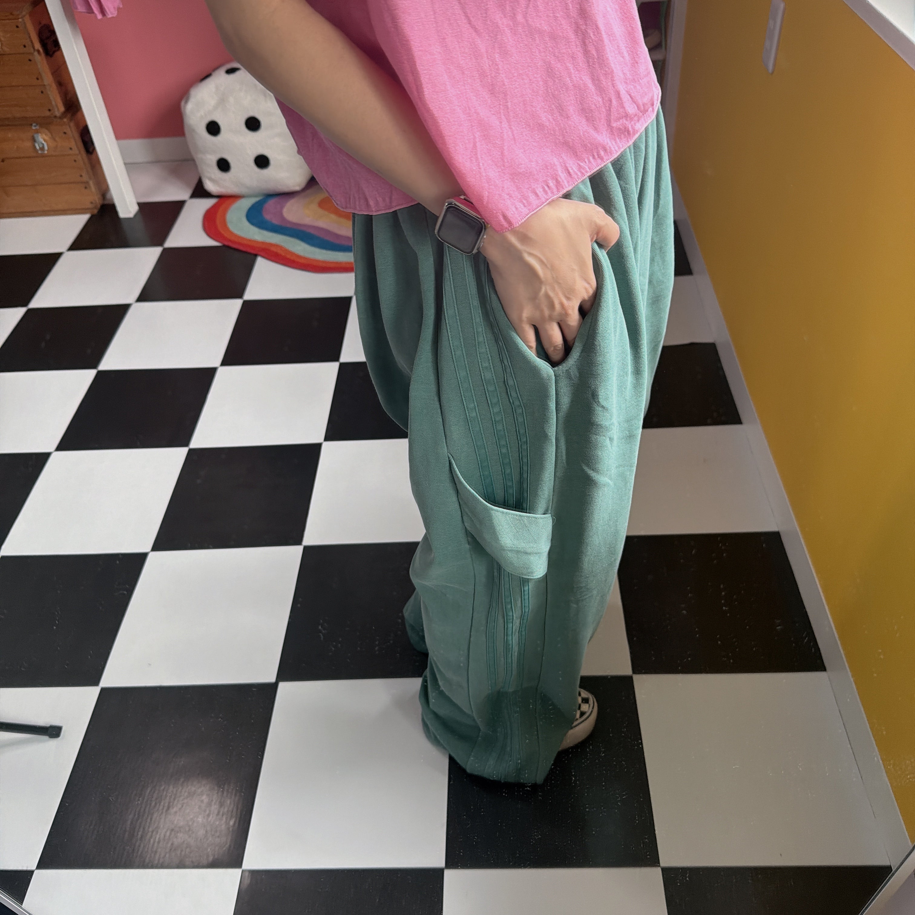 *Reservation* Sideline Pigment Green Wide Pants - Scheduled for shipment in August