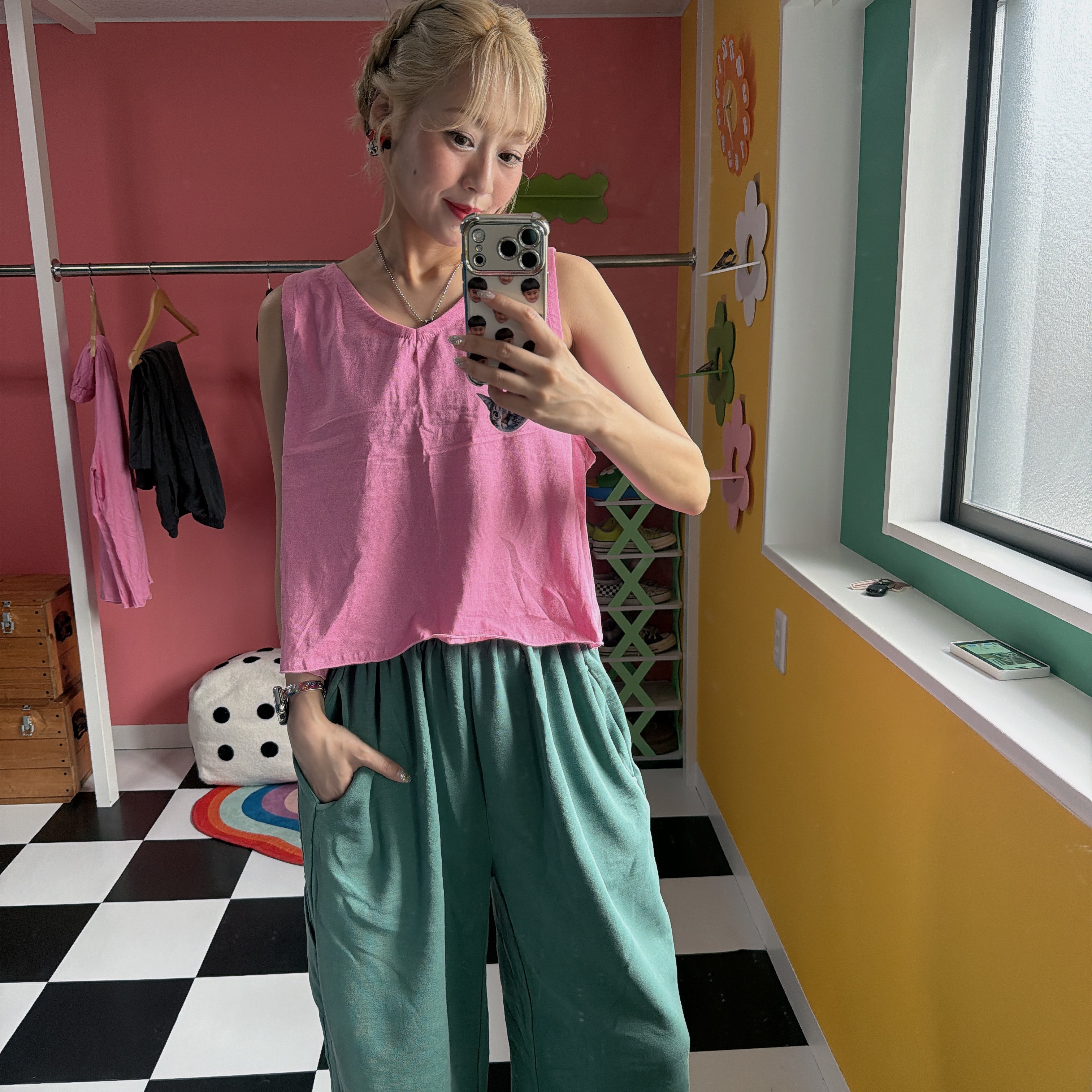 *Pre-order* 2 colors: Pigment Tank Top & Wide Pants (Set-up Compatible) - Scheduled for shipment in August
