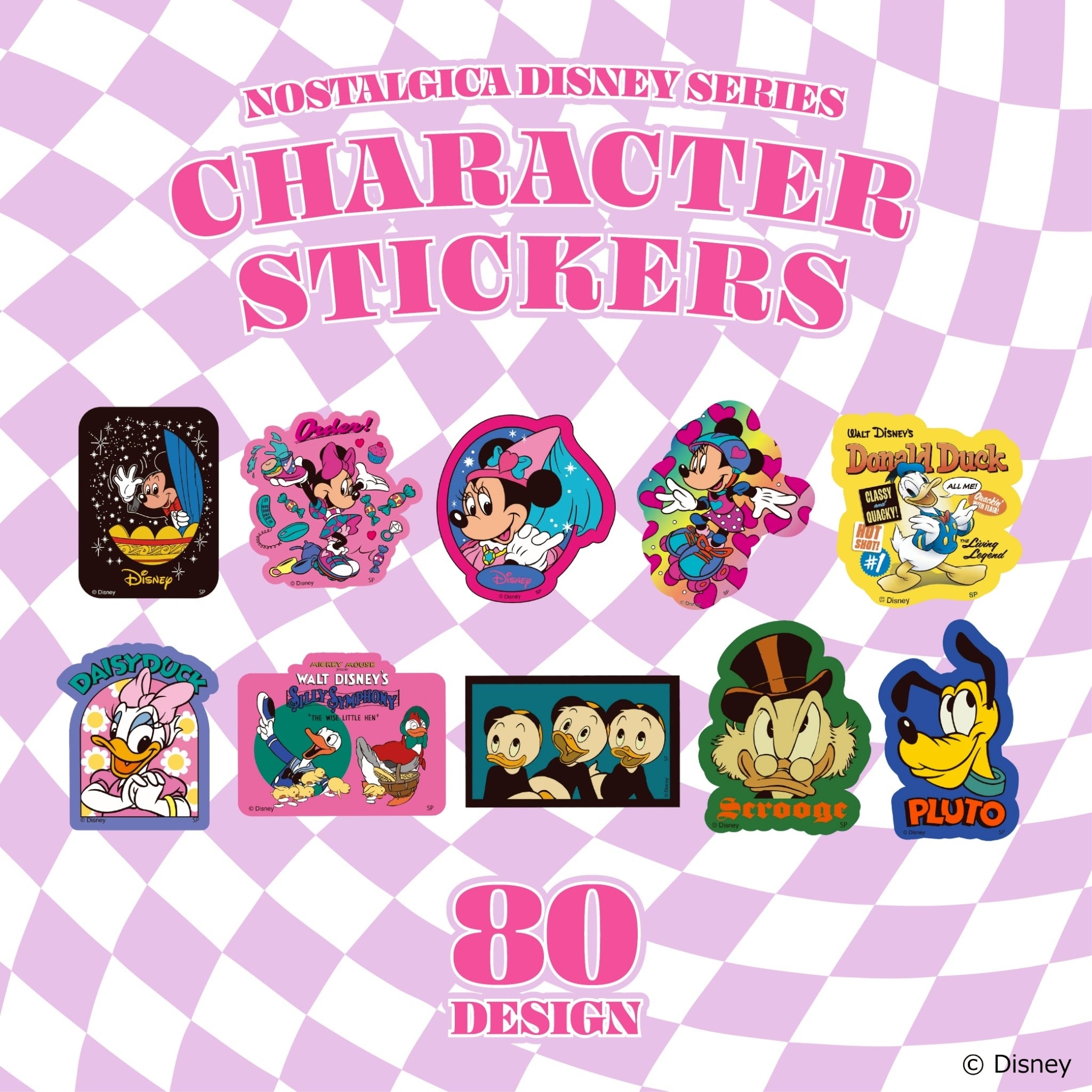 在庫限り 80種類 NOSTALGICA DISNEYデザインキャラクターステッカー