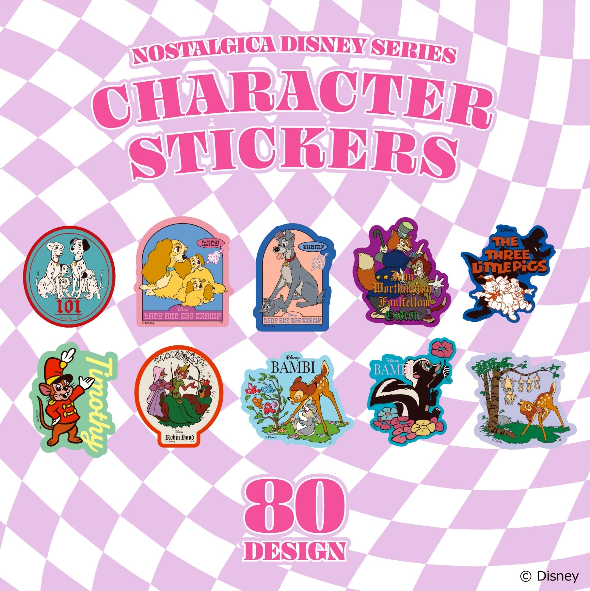 ※予約※80種類 NOSTALGICA DISNEYデザインキャラクターステッカー 3月中の出荷予定