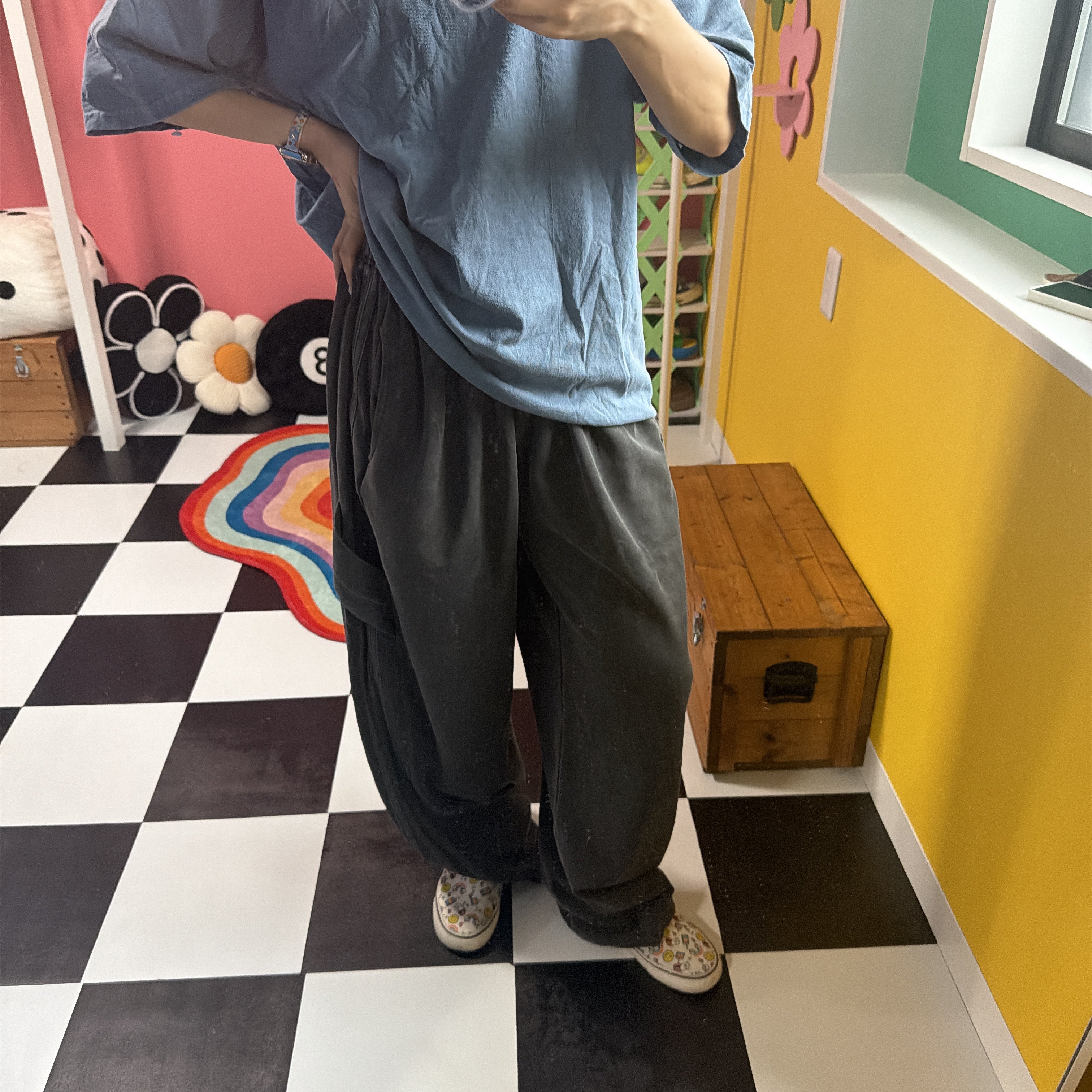 *Reservation* Sideline Pigment Green Wide Pants - Scheduled for shipment in August
