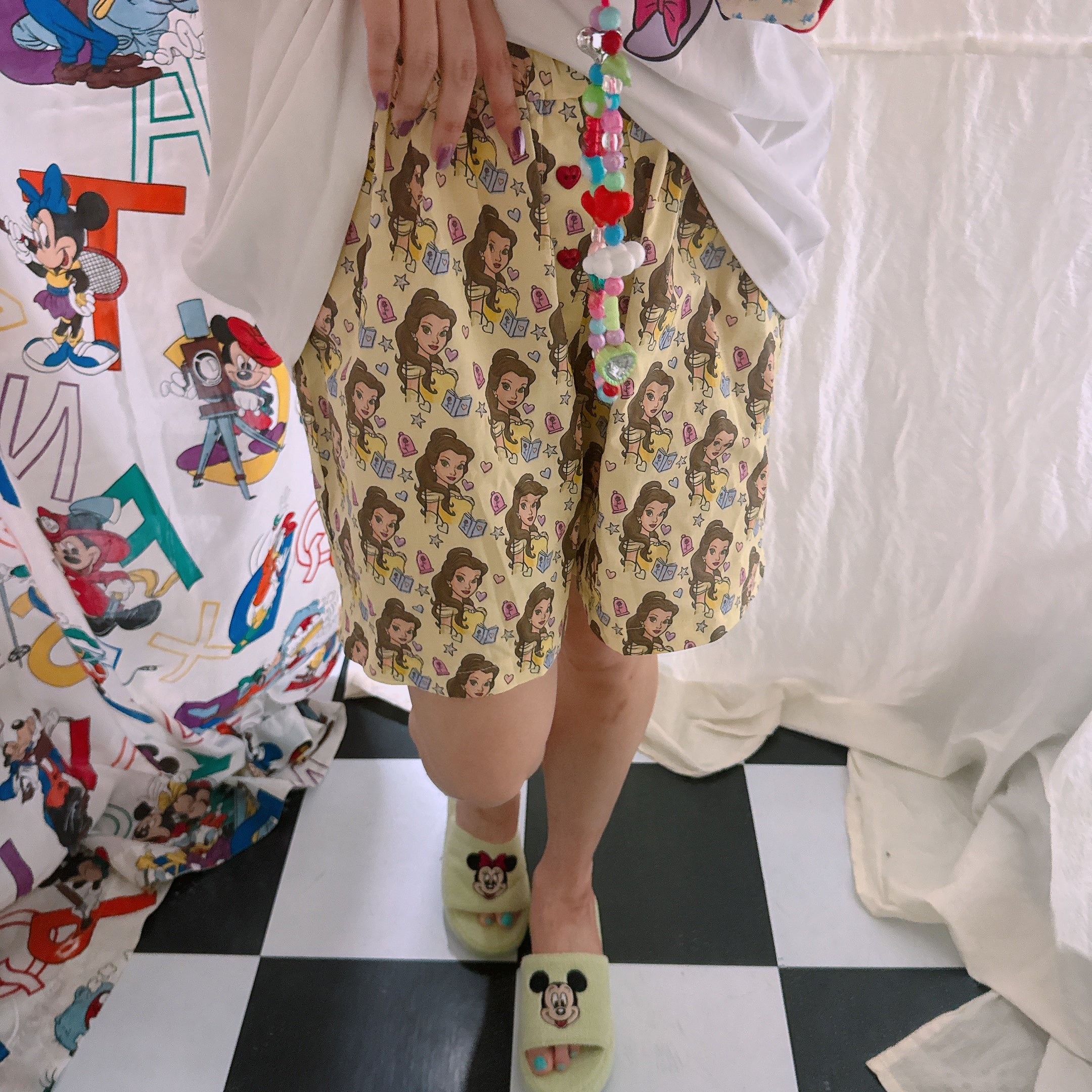 *Pre-order* 4 types of Princess pattern heart button shorts Scheduled to ship in July
