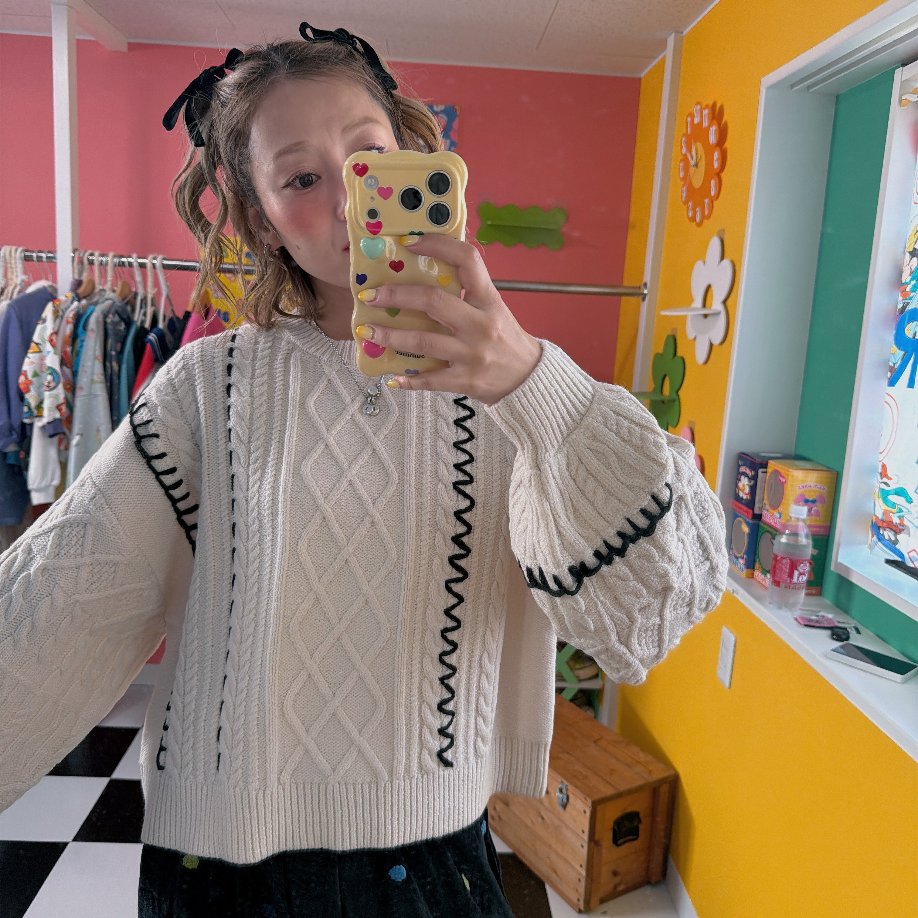 ※予約※うねうねデザイン ケーブルニット 11月下旬ごろ出荷予定