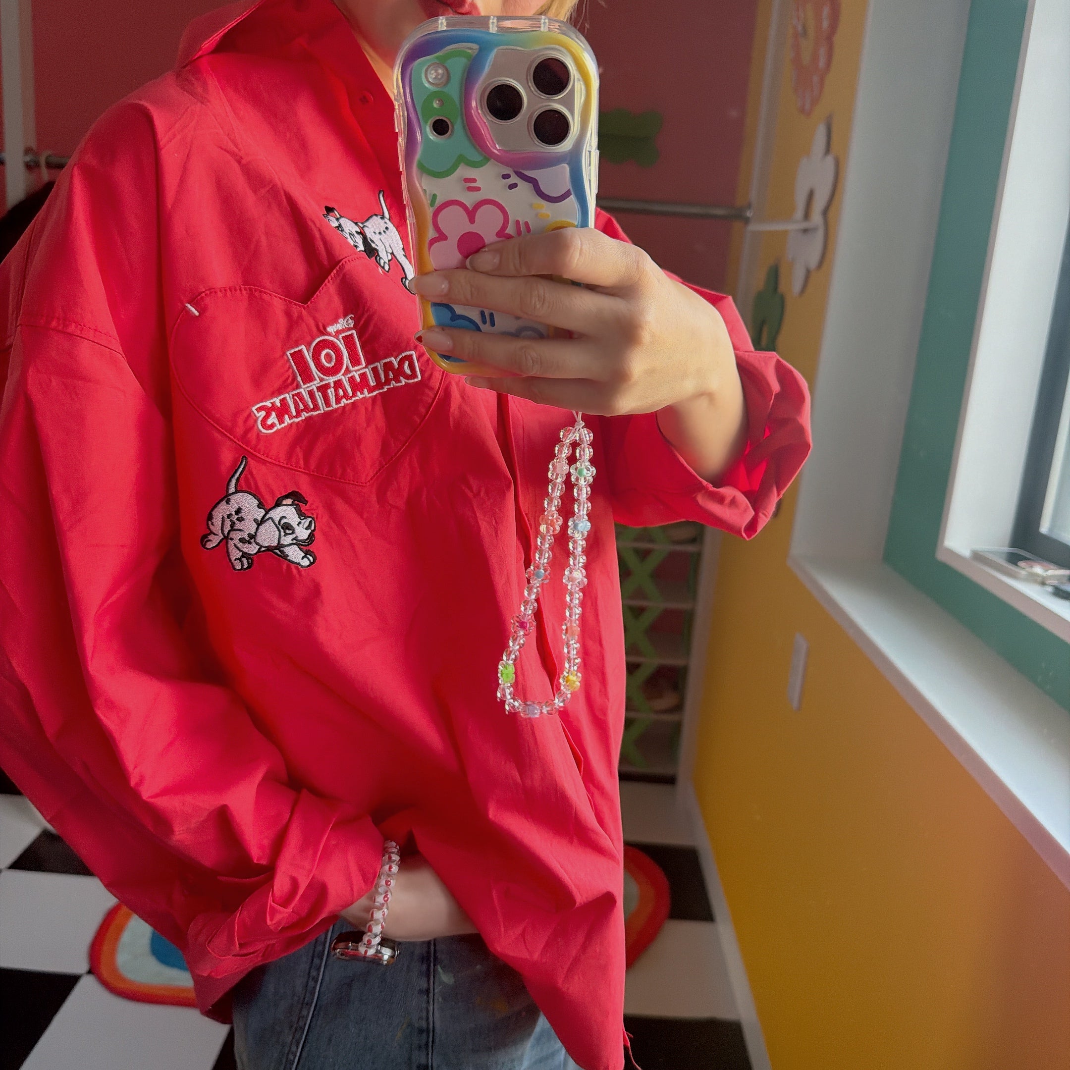 ※予約※3色 101DALMATIAN刺繍ハートポケットシャツ 5月中の出荷予定