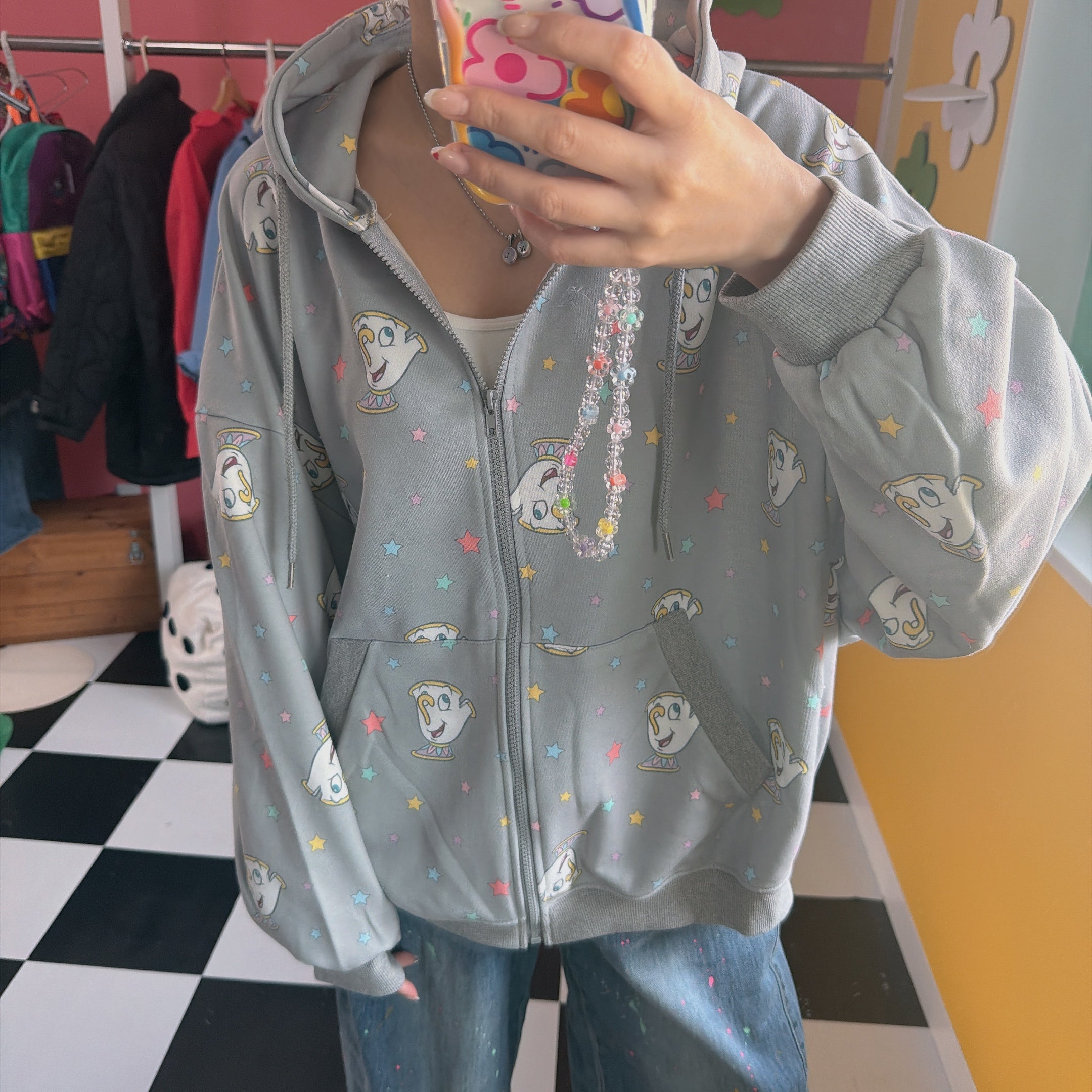 ※予約※2色 CHIPデザイン総柄パーカー 4月下旬ごろの出荷予定