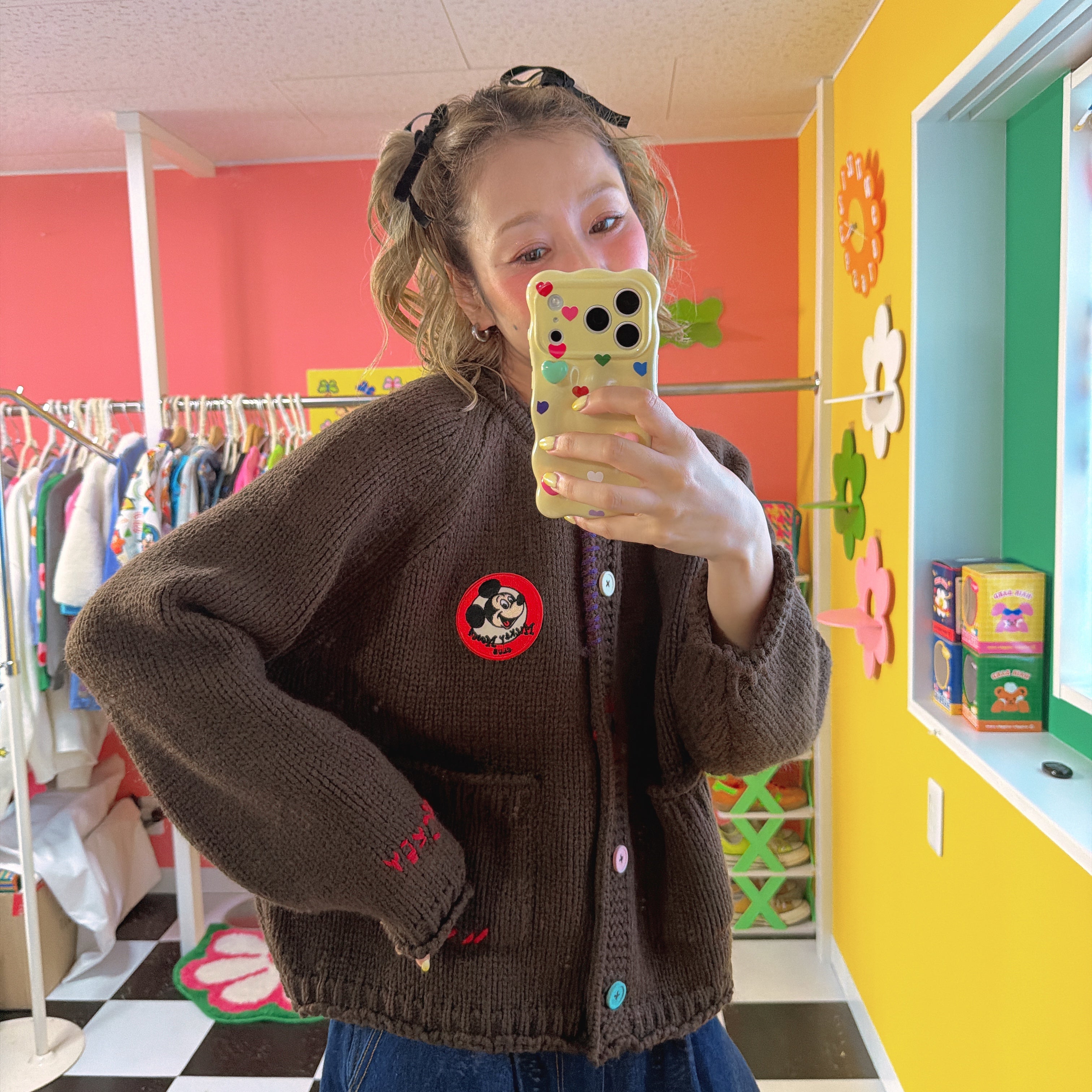 ※予約※2色 ミッキーハンドメイドニット 12月中の出荷予定