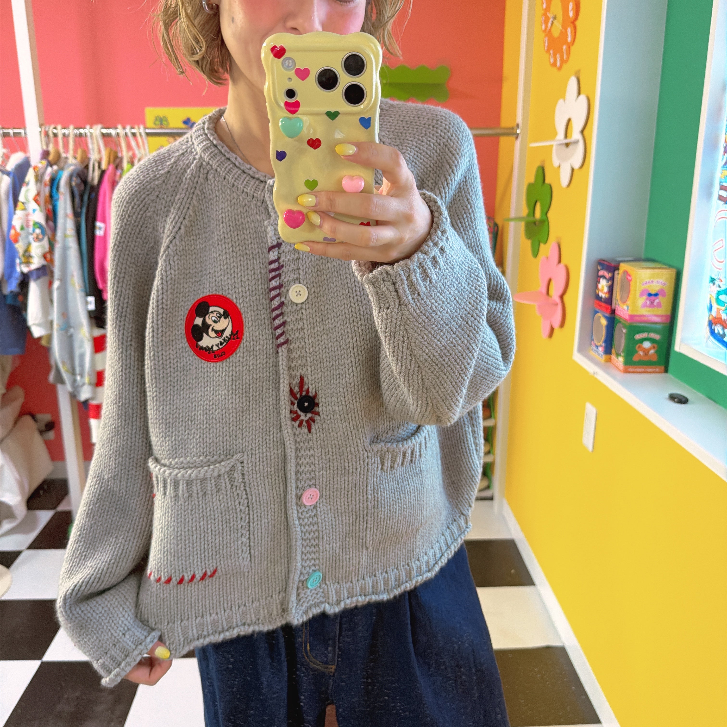 ※予約※2色 ミッキーハンドメイドニット 12月中の出荷予定