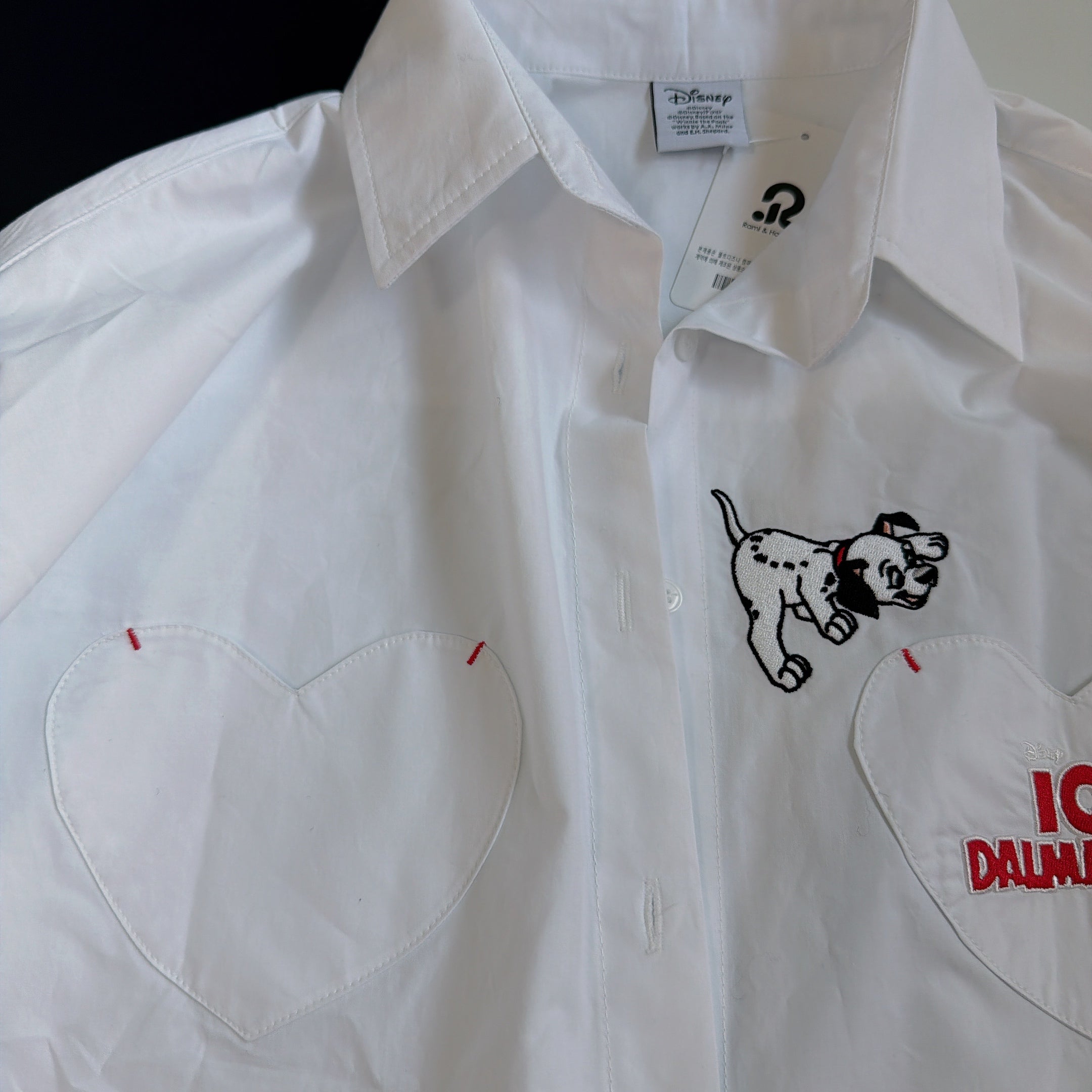 ※予約※3色 101DALMATIAN刺繍ハートポケットシャツ 5月中の出荷予定