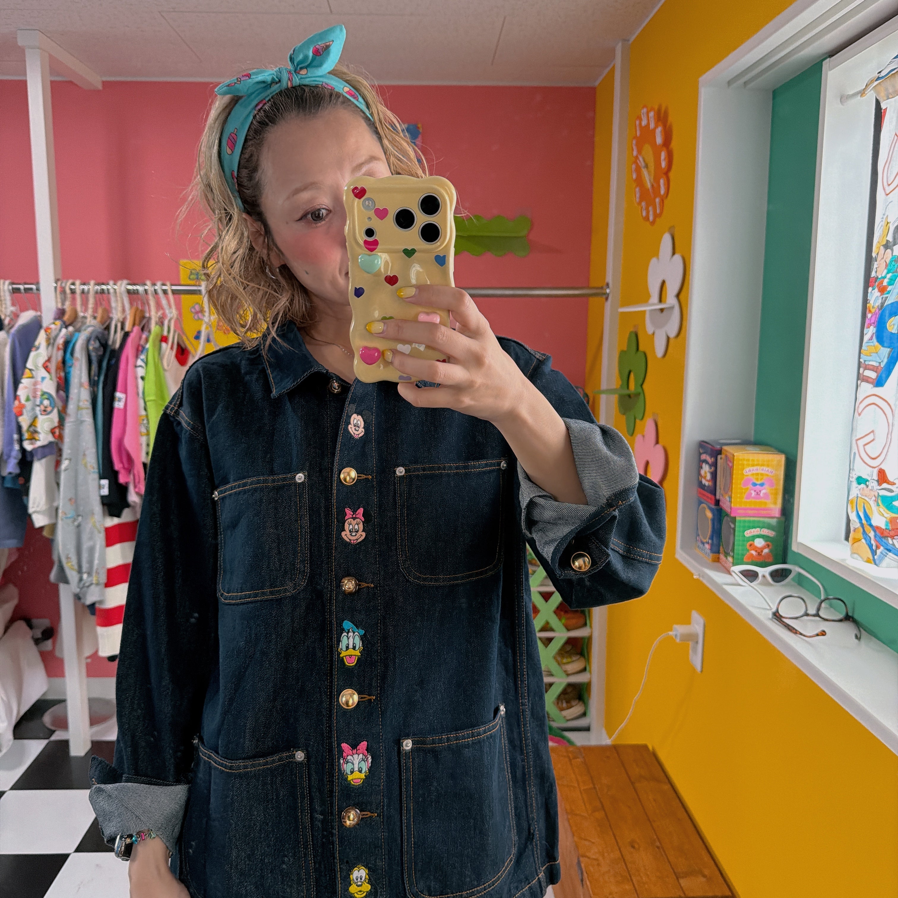 ※予約※ミッキーフレンズ刺繍ゴールドボタンデニムジャケット 12月下旬〜1月上旬の出荷予定