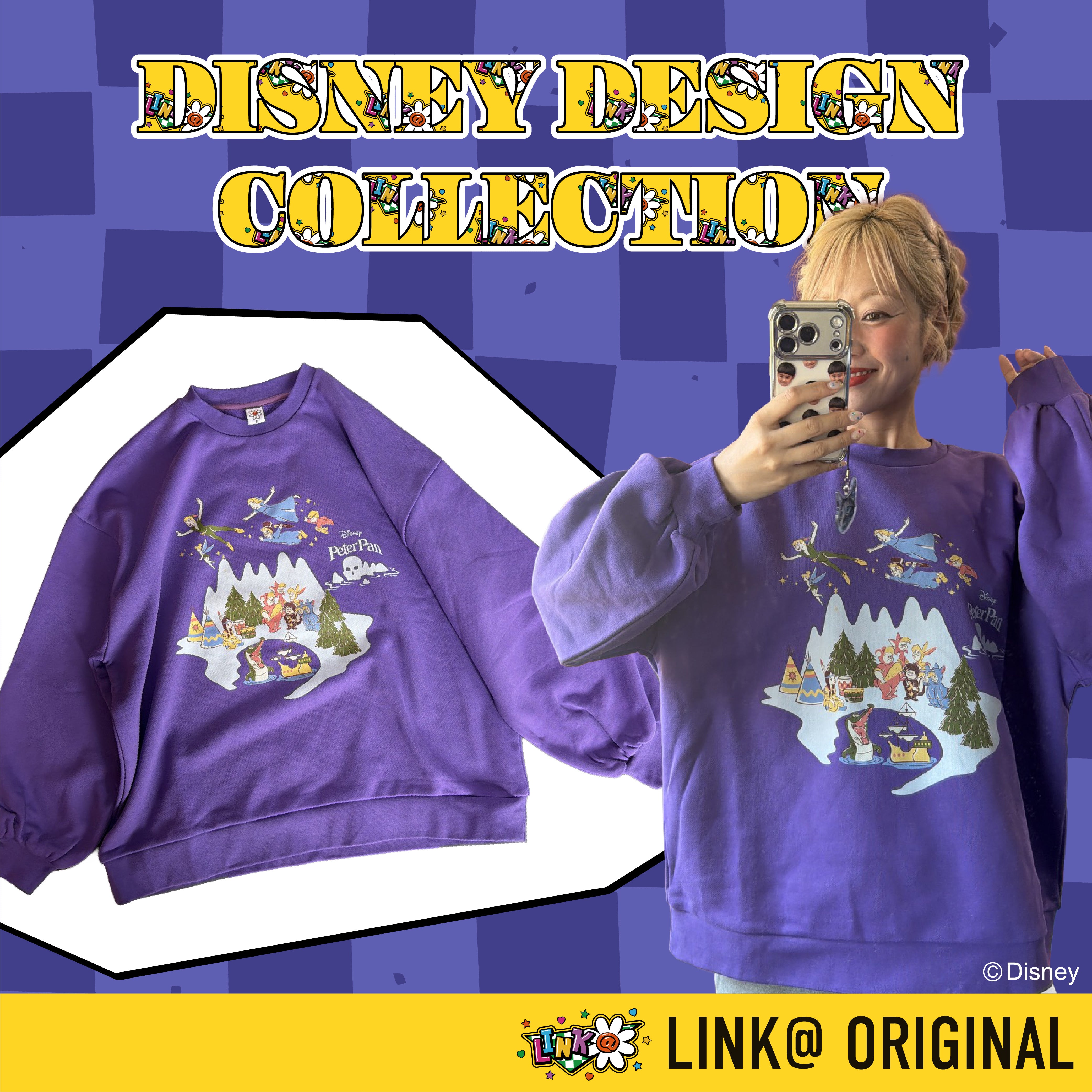 ※予約※ LINK@ORIGINAL ピーター・パン フロントプリントスウェット 10月下旬〜11月上旬の出荷予定