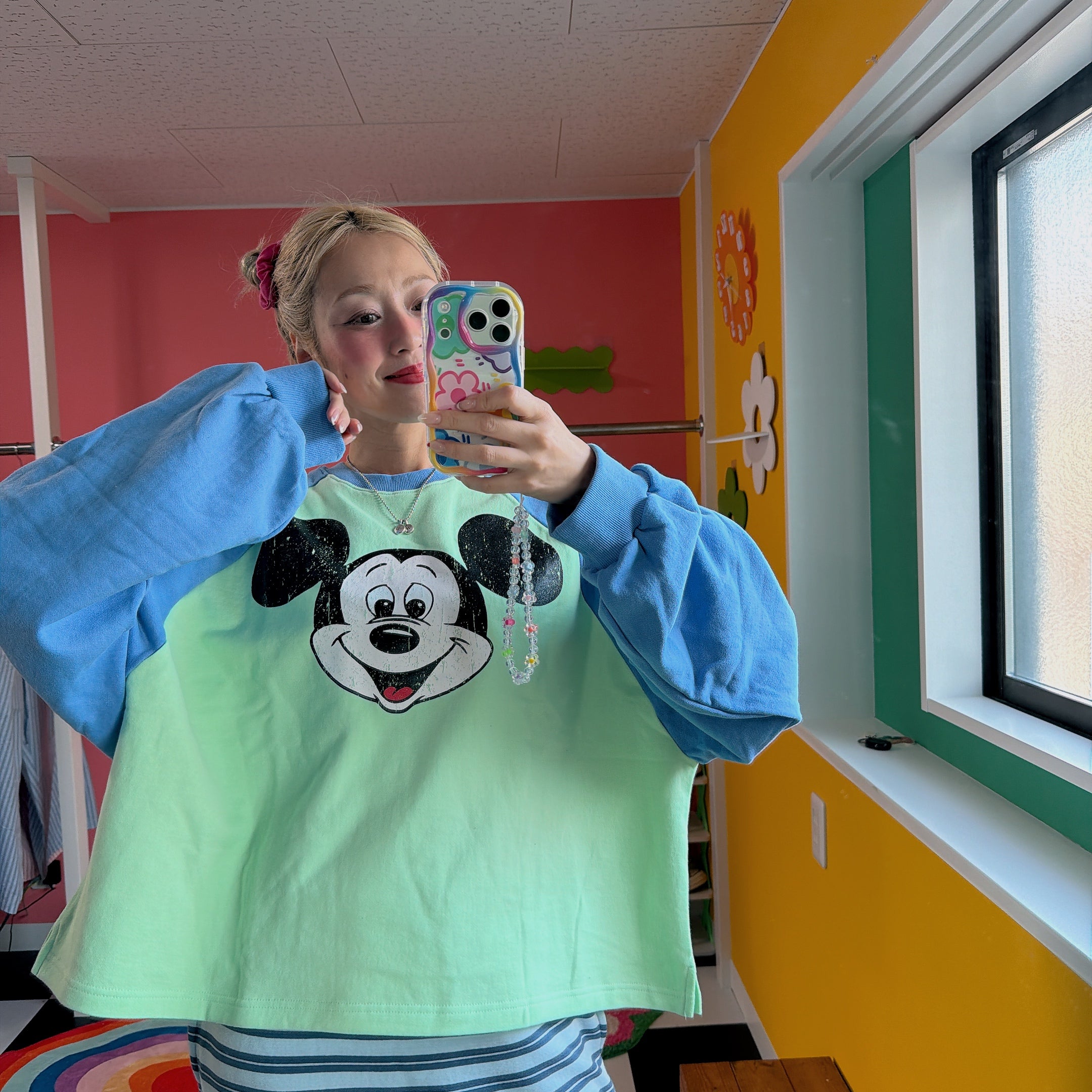 ※予約※2色 MICKEYラグランスウェット  5月中の出荷予定