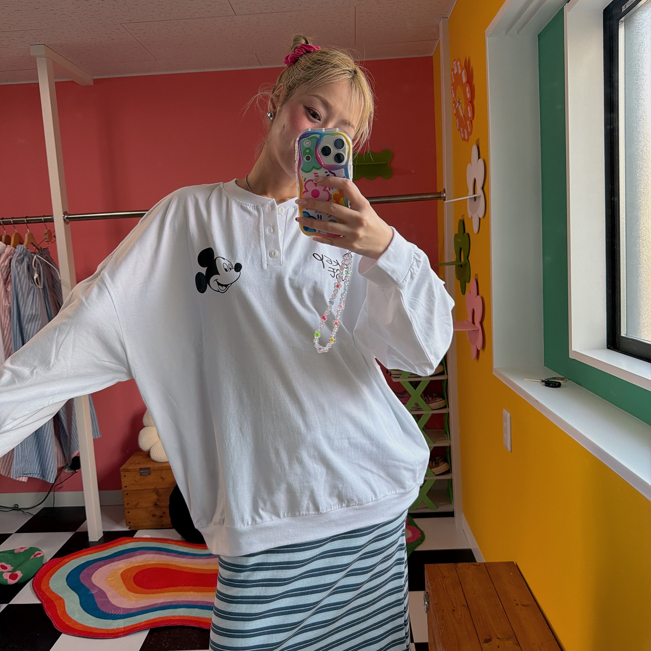 ※予約※3色 MICKEYヘンリーネックプルオーバー 5月中の出荷予定