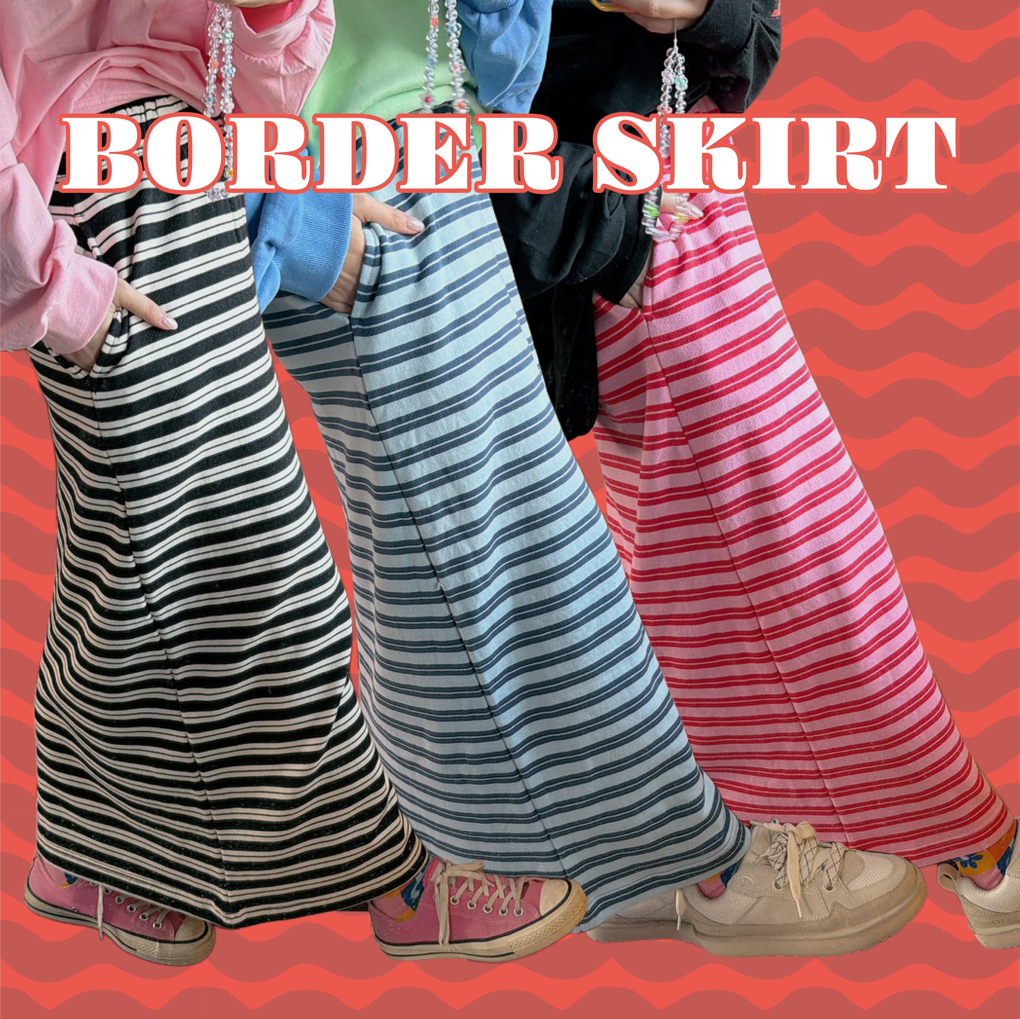 ※予約※3色 ダブルボーダースカート 5月中の出荷予定