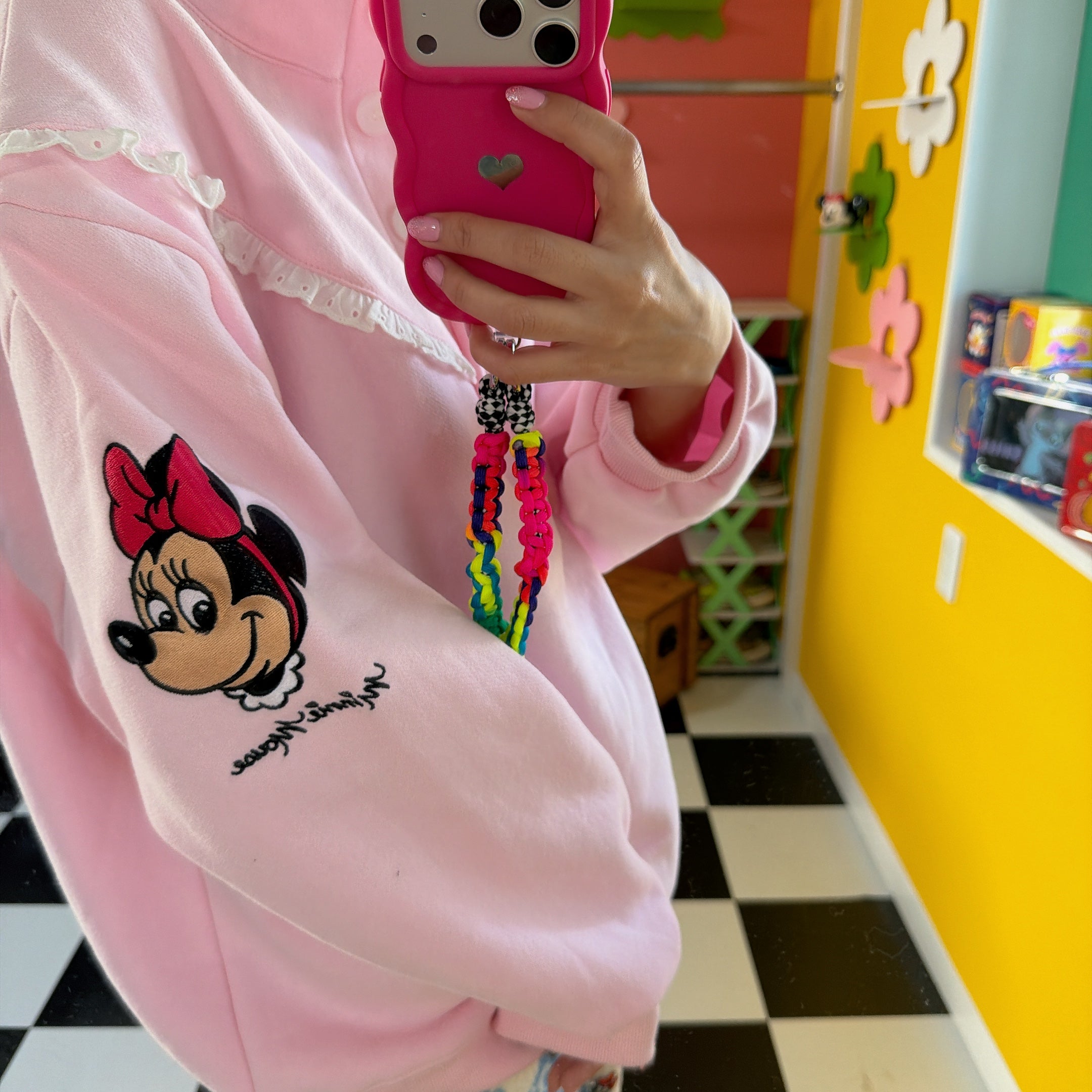 ※予約※2色 レースミニー刺繍ハーフボタンスウェット 12月中の出荷予定