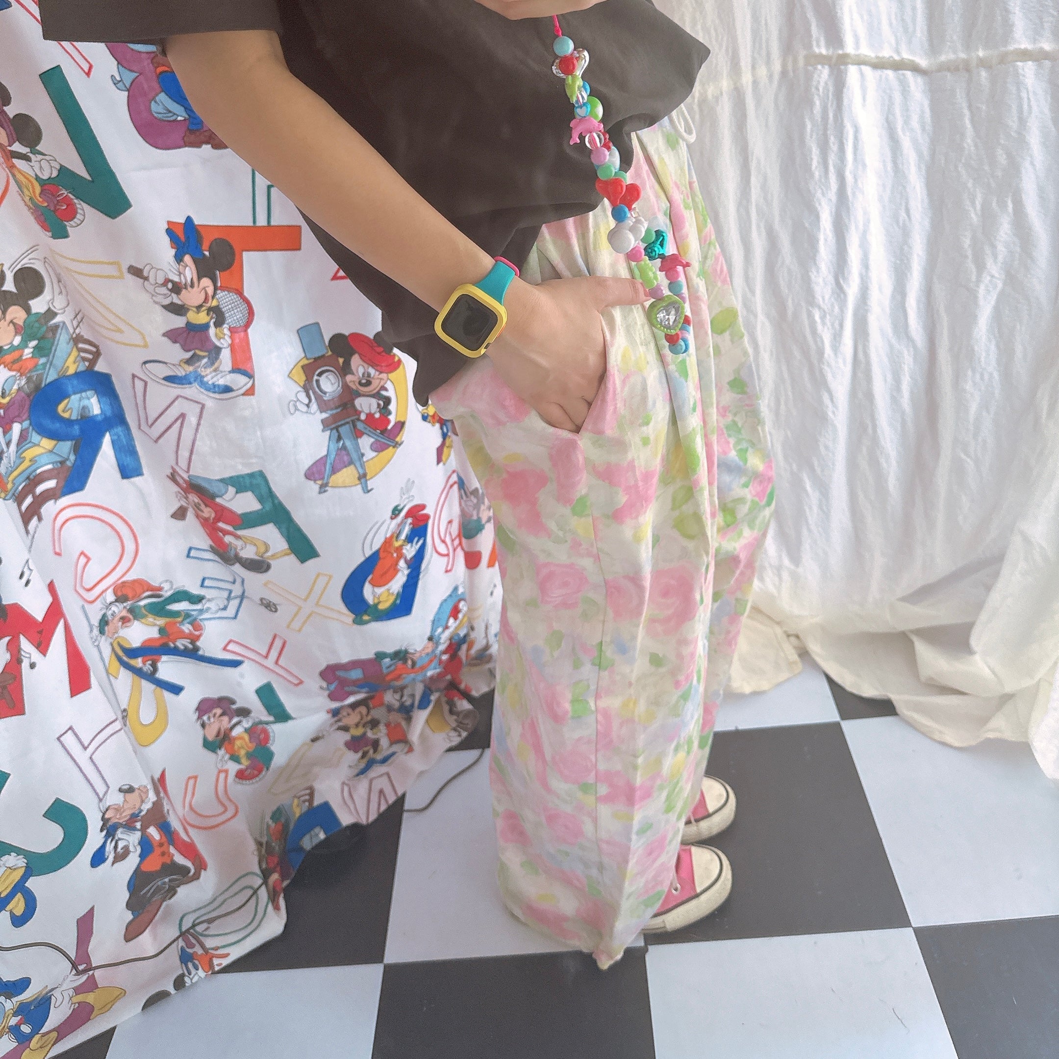 ※予約※2色 パステルカラータックパンツ 8月中の出荷予定