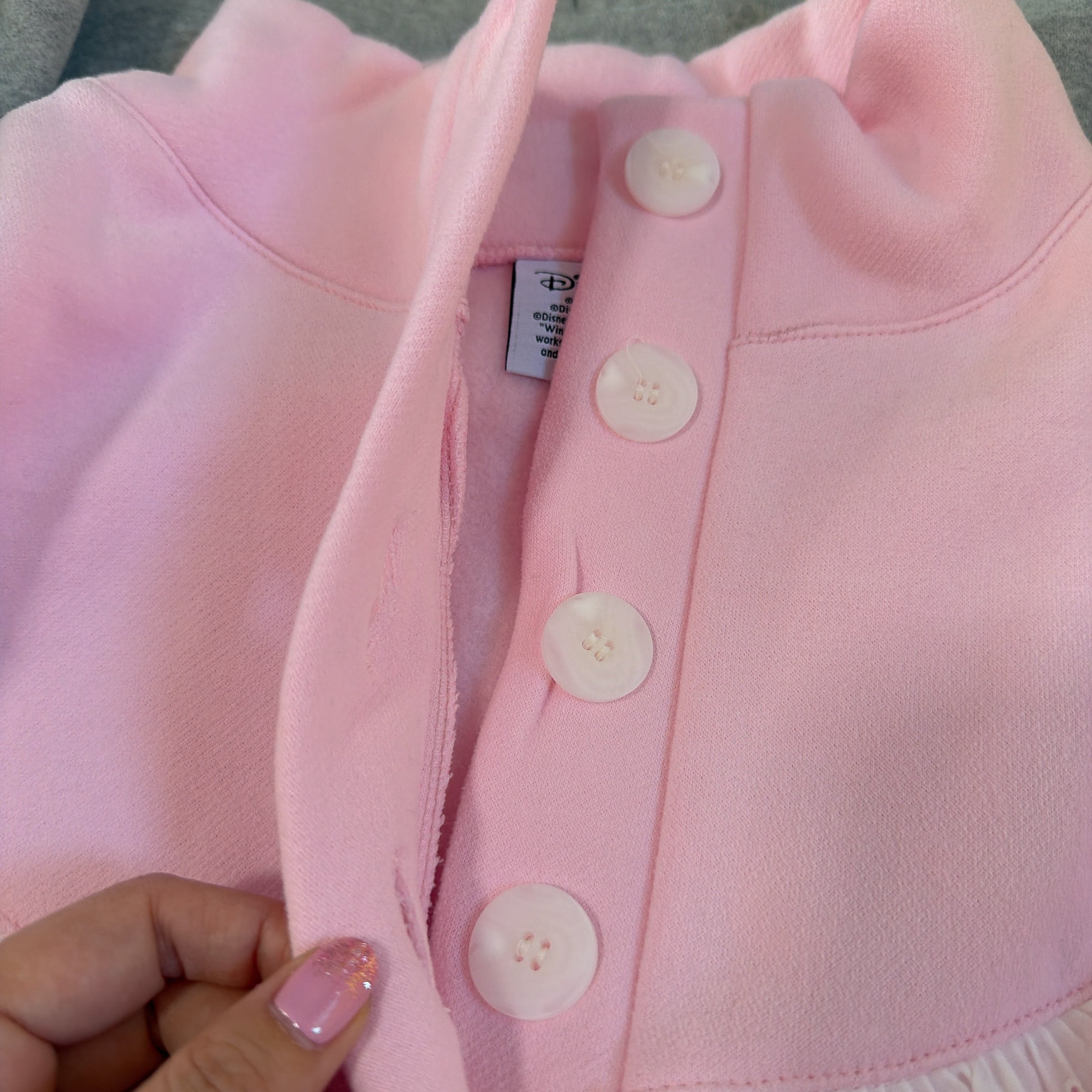 ※予約※2色 レースミニー刺繍ハーフボタンスウェット 12月中の出荷予定