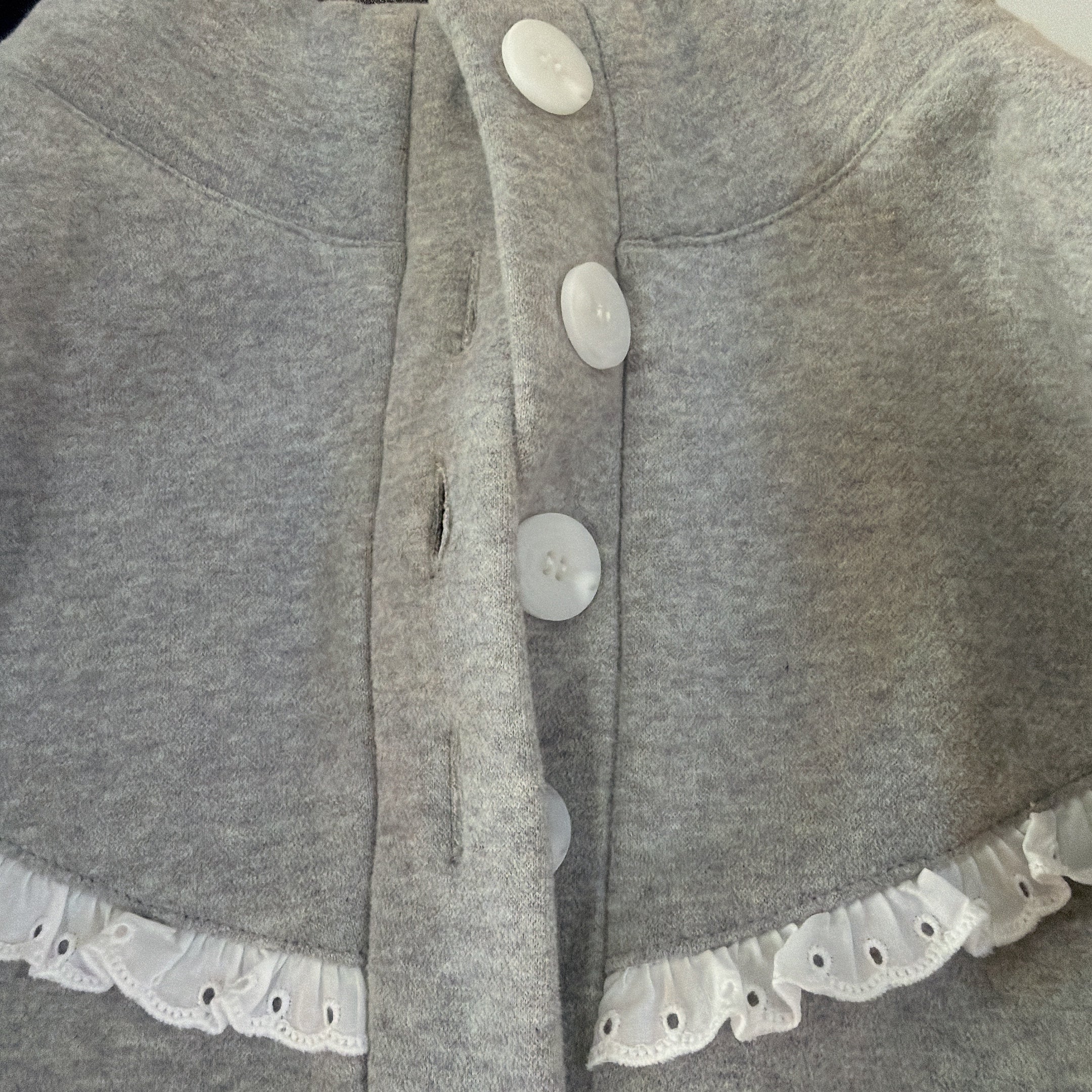 ※予約※2色 レースミニー刺繍ハーフボタンスウェット 12月中の出荷予定