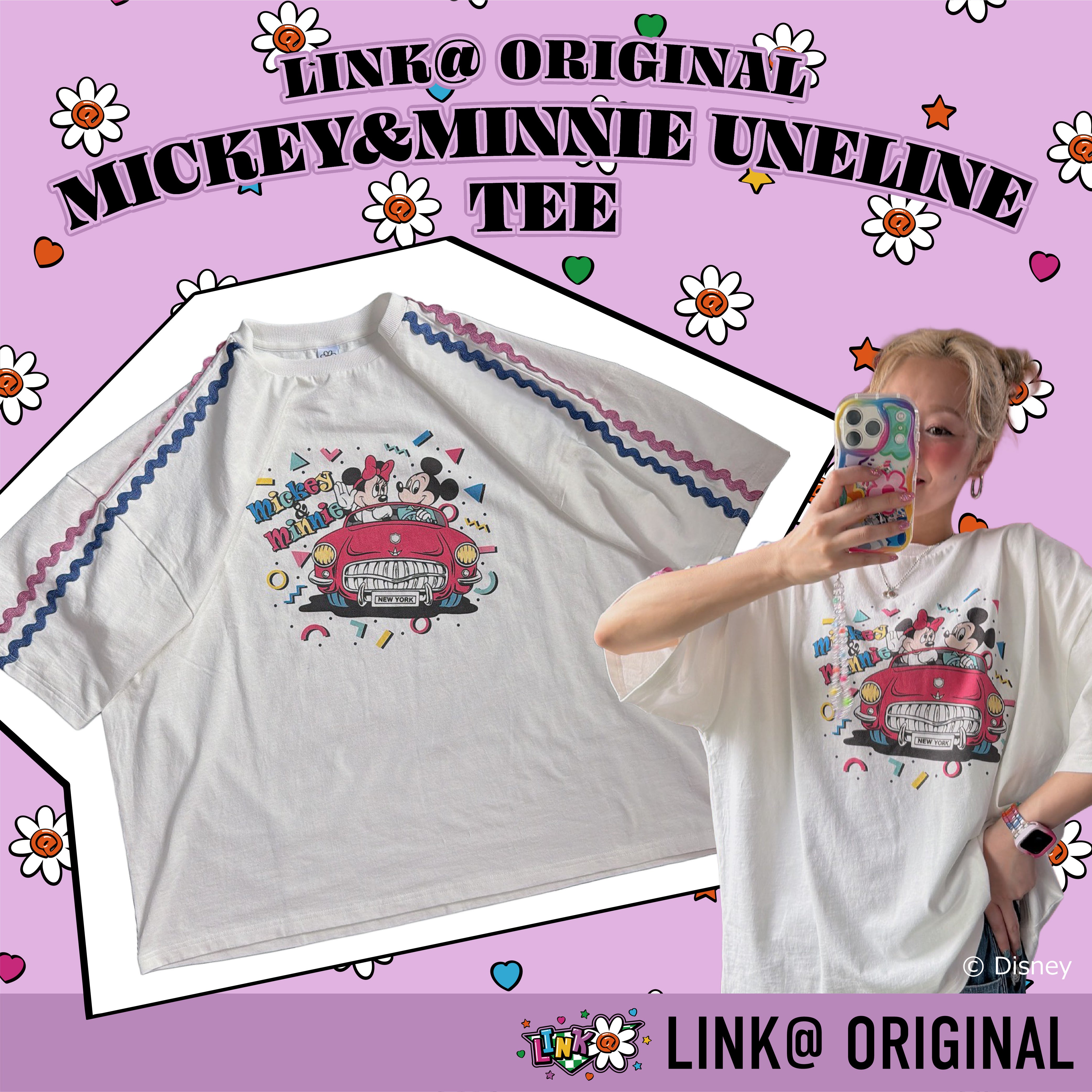 ※予約※LINK@オリジナルデザイン ミッキー＆ミニー カードライブデートTEE 6月中の発送予定