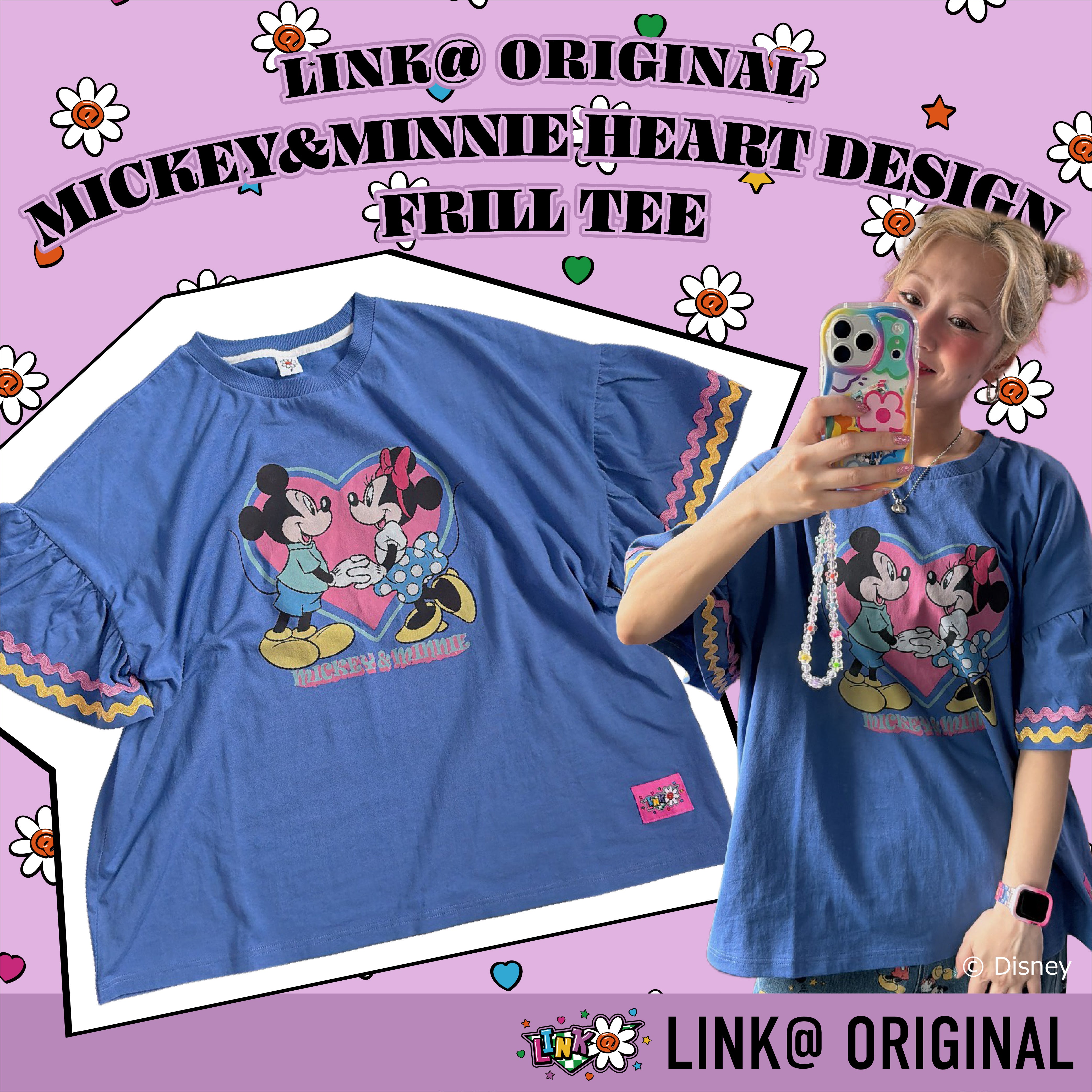 ※予約※LINK@オリジナルデザイン ミッキー＆ミニーデートフリルTEE 6月中の発送予定